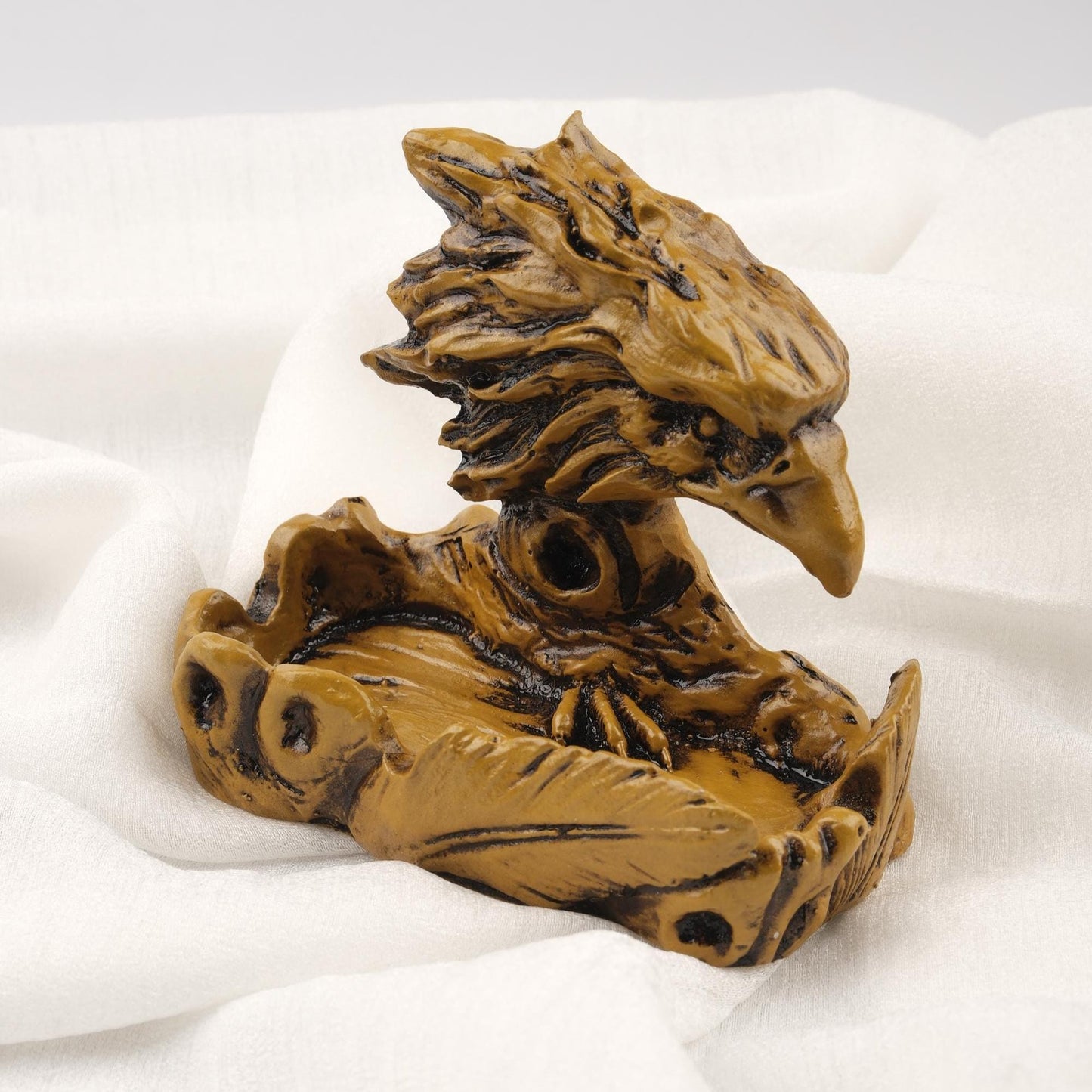 Green Eagle Ashtray, Handmade Cigarette Lid for Smokers, Unique Smoking Decoration | Gift for Husband, Mythic Cool Ash Catcher WEIGHS 1LB