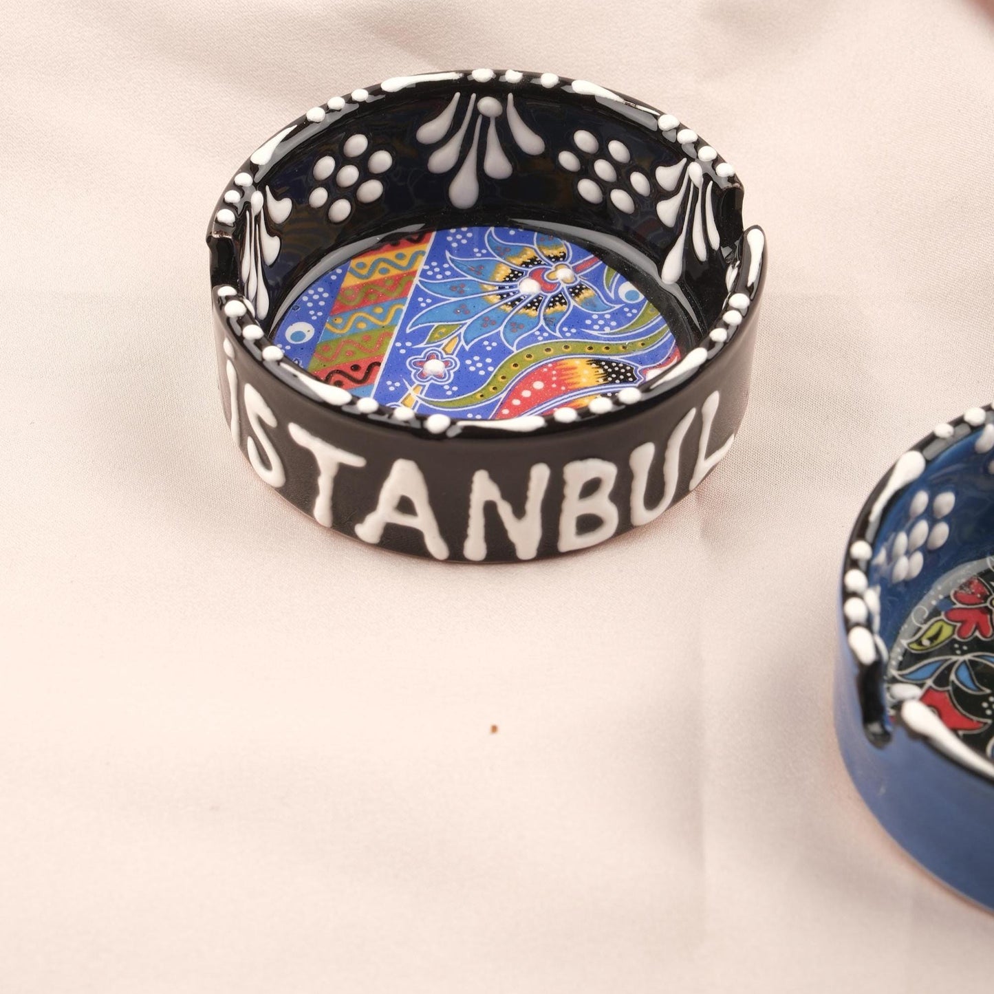 Buy1 Get1 | Handmade, Antique Looking Vintage Style Ashtray in Black and Purple