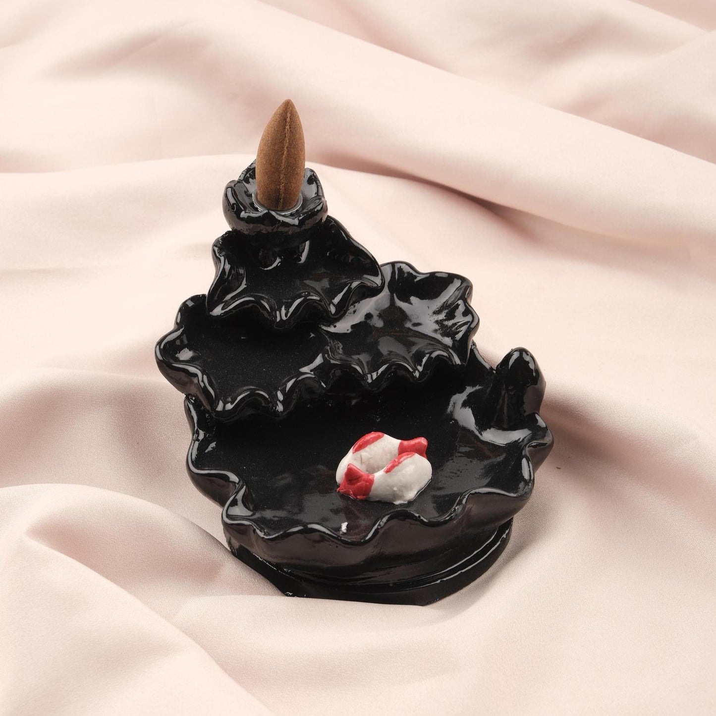 Koi Fish Pond Backflow Incense Burner, Ash Lid for Meditation Incense, Aromatherapy Decoration for Backflow Incense & Cone, Unique Gift Idea
