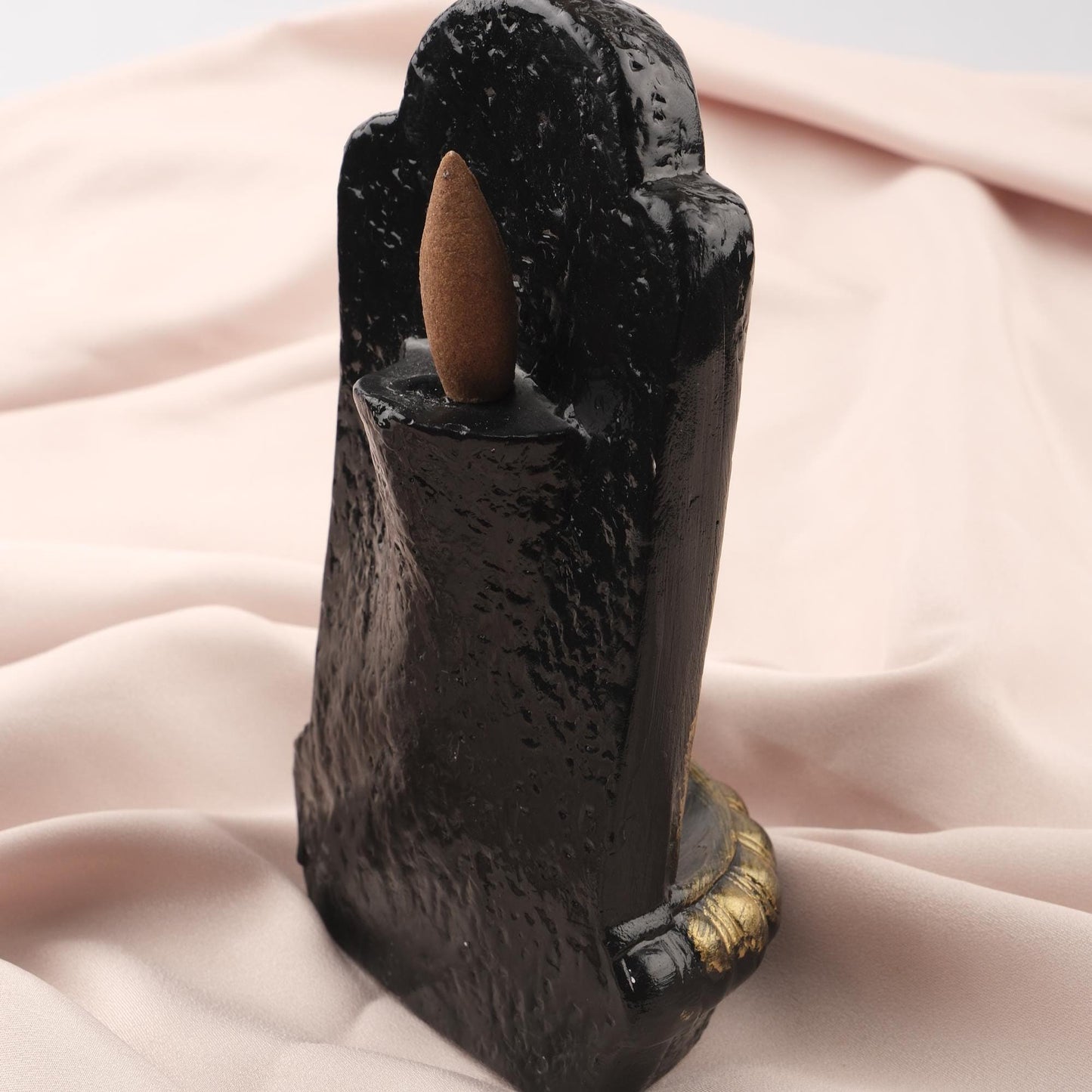 Gold Lion Incense Backflow Burner, Free Cone Included | Unique Ash Catcher, Waterfall Incense with Lion Figure, Smoke Aromatherapy Cone