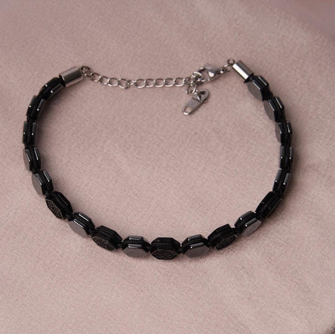 Men's Casual Geometric Design Bracelet – Adjustable Length – 25 cm, Durable Jewelry for Daily Outfits | Masculine Gift for Boyfriend
