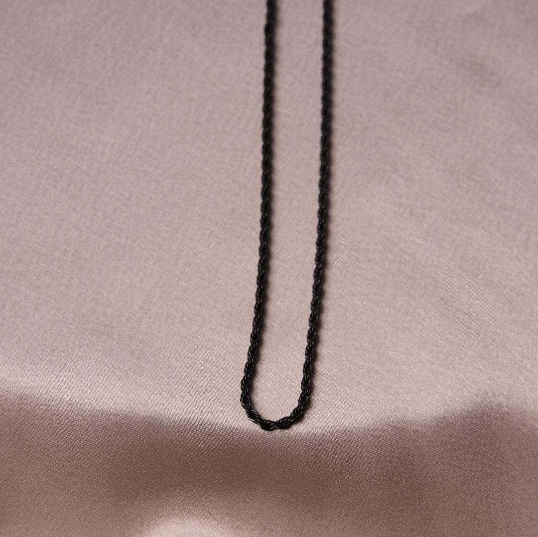 Men's Black Minimalist Necklace & 53 cm, Chunky Stainless Steel Chain | Masculine and Stylish Jewelry | Gift for Boyfriend or Dad