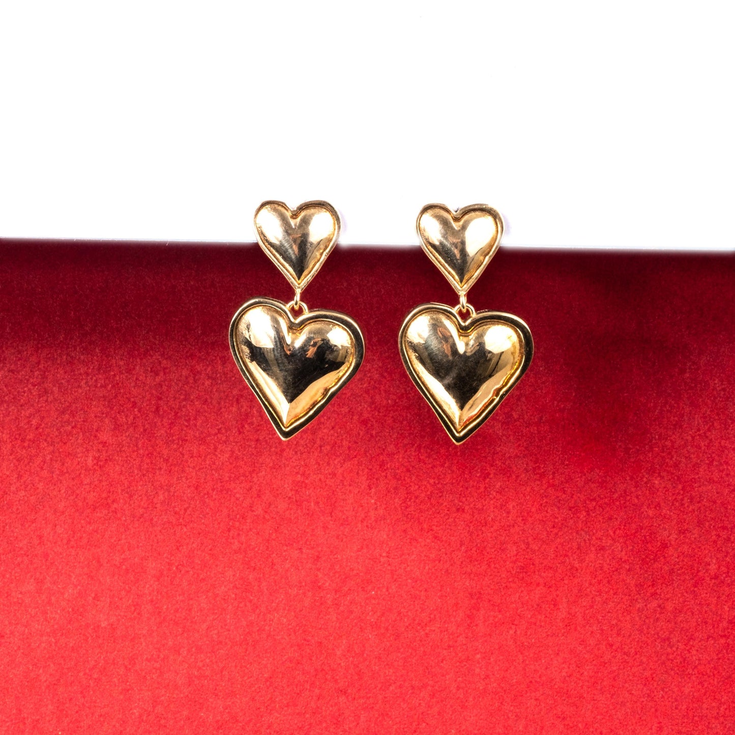 Heart Earrings with 925 Sterling Silver, 24K Gold Plated, Modern Love-Themed Jewelry for Women, Gift for Her, Romantic Gift, Gold Hoops