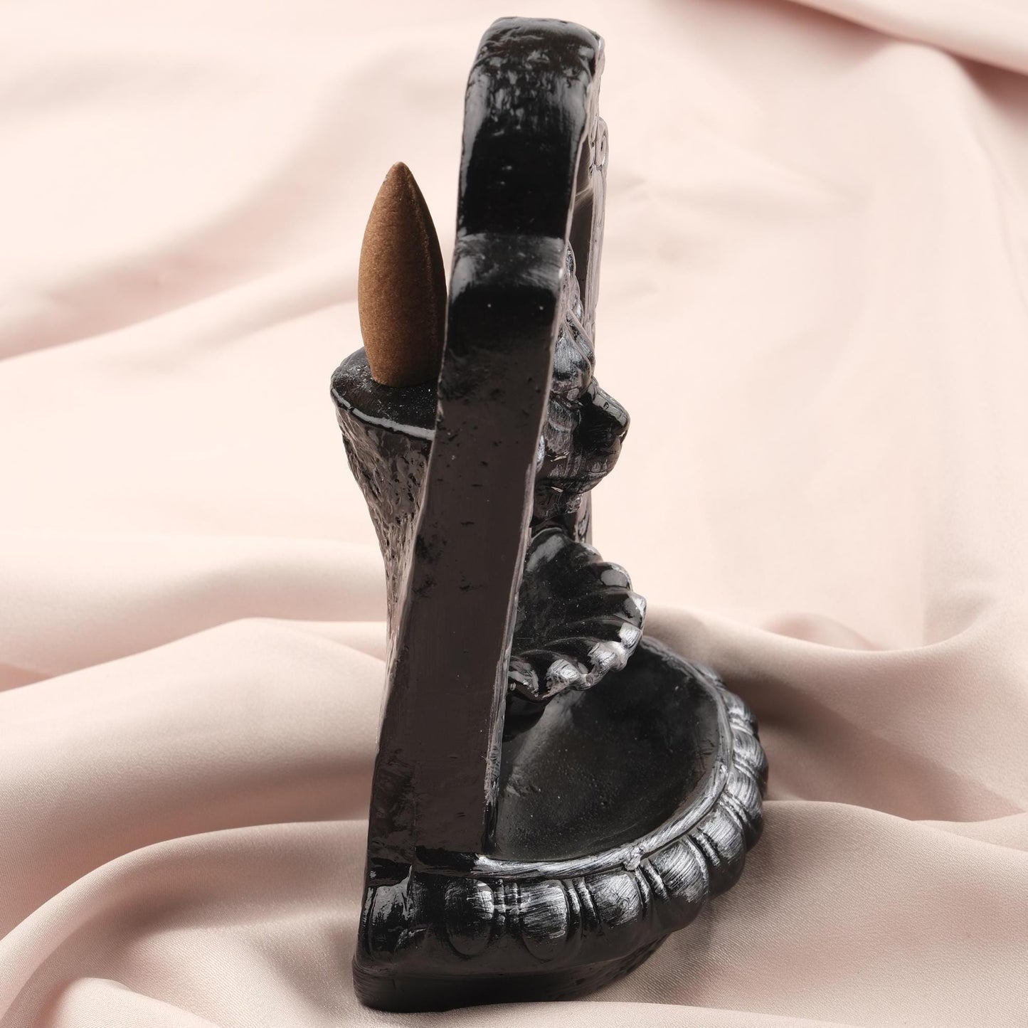 Gray Lion Backflow Incense Holder, Smoke Fountain for Incense Cones, Smoke Waterfall Ash Catcher, Unique Meditation Accessories | Zen Garden