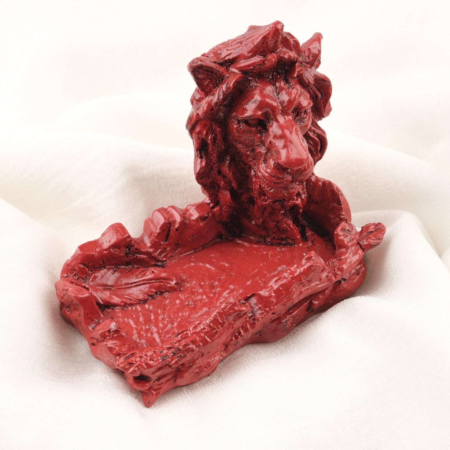 Handmade Red Lion Ashtray Cool Funky Mythic Outdoor Ashtray Gift – Cigarette Lid for Smokers, Authentic Animal Decor Accessories WEIGHS 1LB