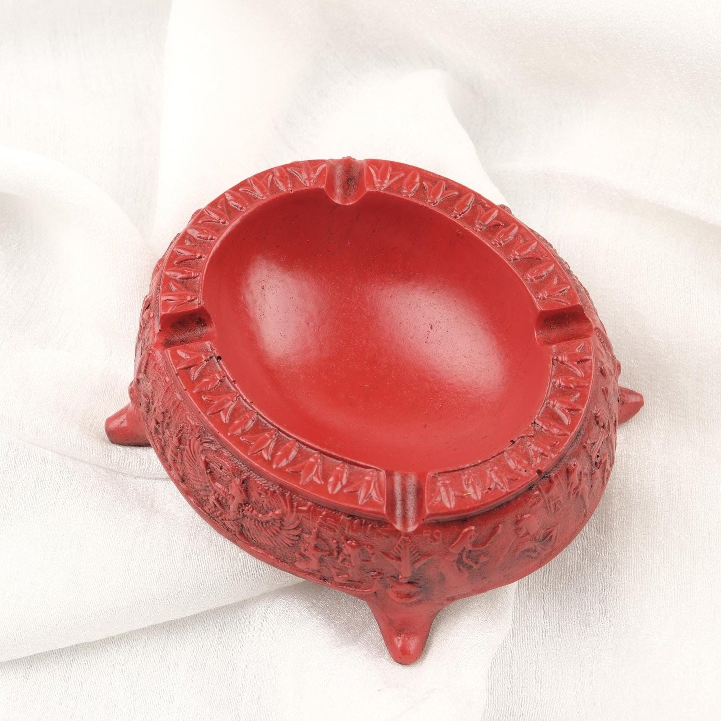 Handmade Red Ancient Egypt Art Ashtray Funky Mythic Outdoor Ashtray Gift for Smokers Cigarette Lid and Accessories for Smokers WEIGHS 1LB
