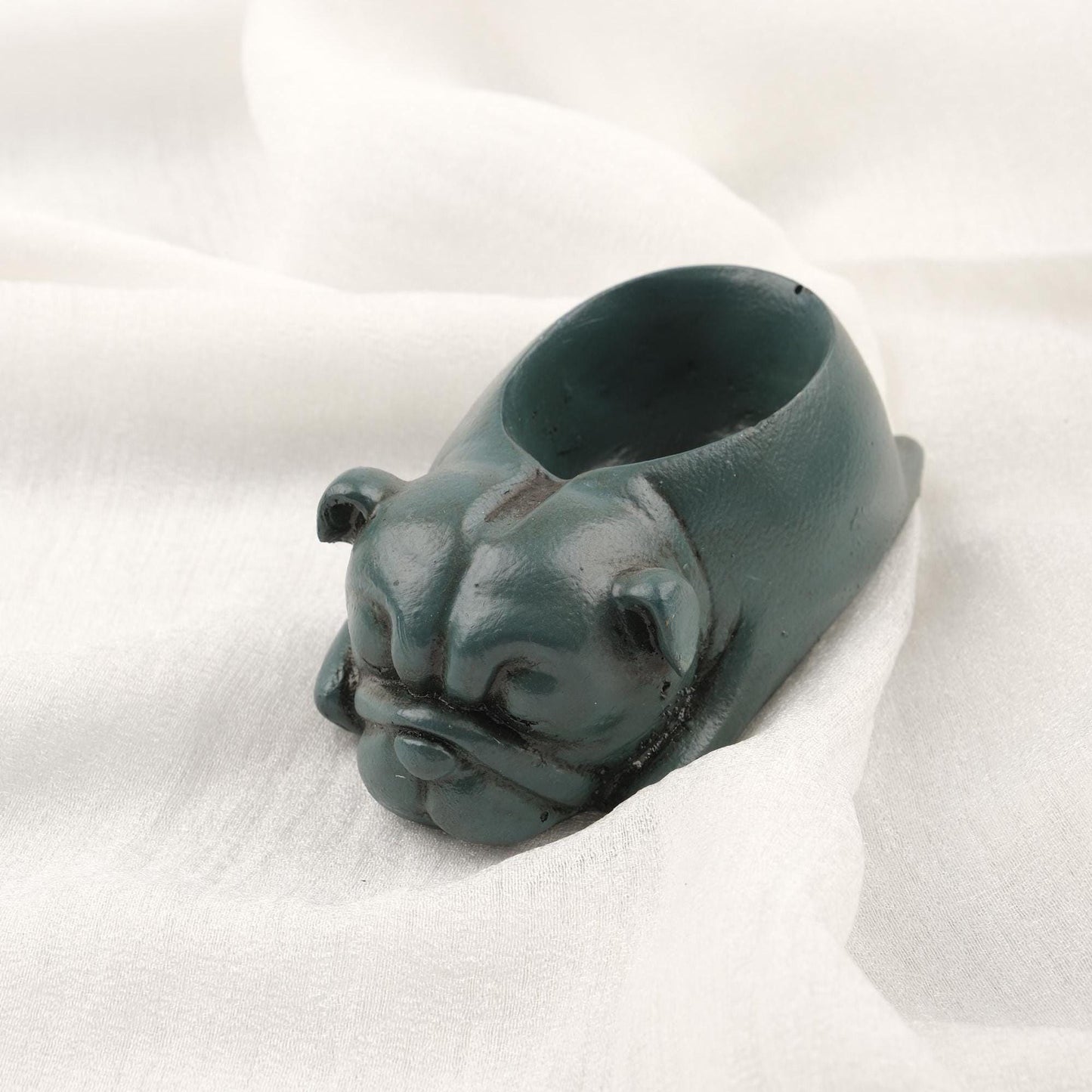 Sleeping Dog Ashtray, Green Cigarette Lid for Smokers, Art Deco Smoking Accessories | Gift for Husband and Dog Lovers WEIGHS 1LB