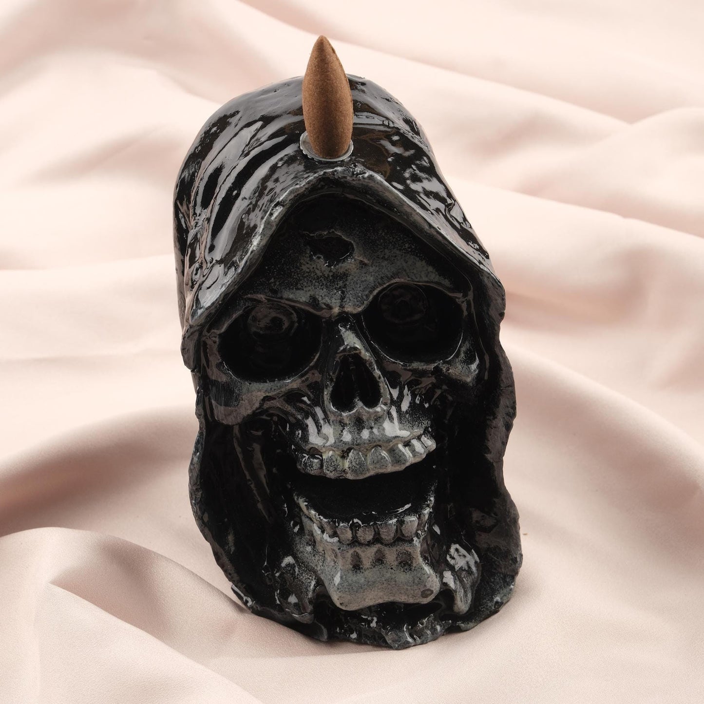Unique Black Backflow Incense Holder | Gothic Decoration for Meditation Lovers, Smoke Fountain for Backflow Incense, Unique Ash Catcher