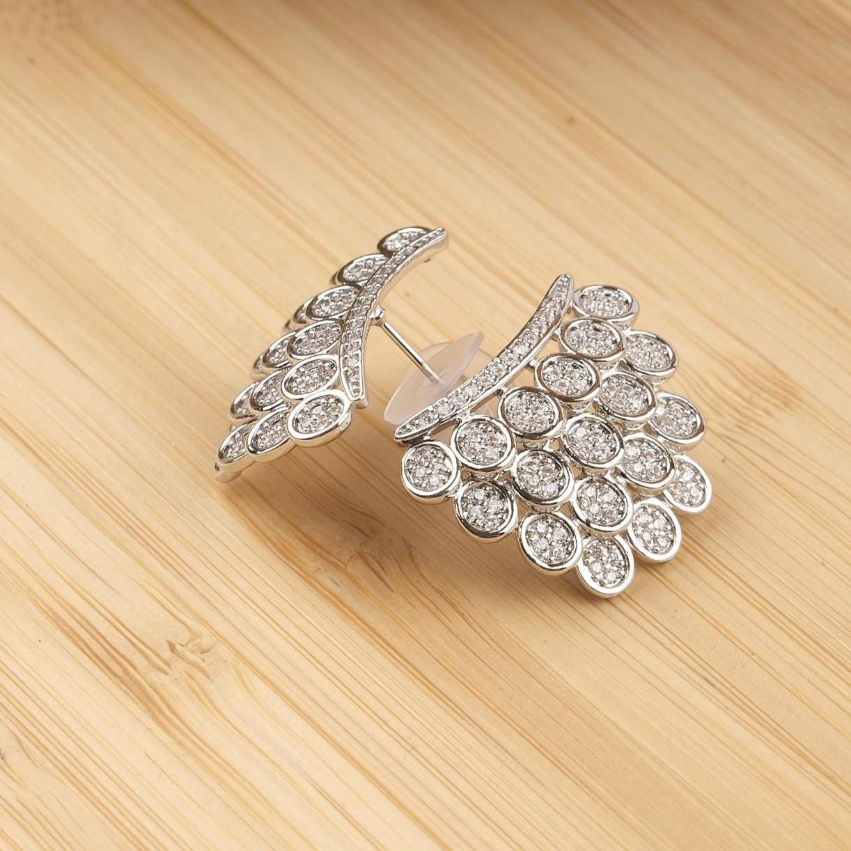 Queen’s Crown Multi Stone Silver Stud Earrings For Women, Elegant Colorful Crystal Studs, Regal And Sparkling Jewelry Gift For Her