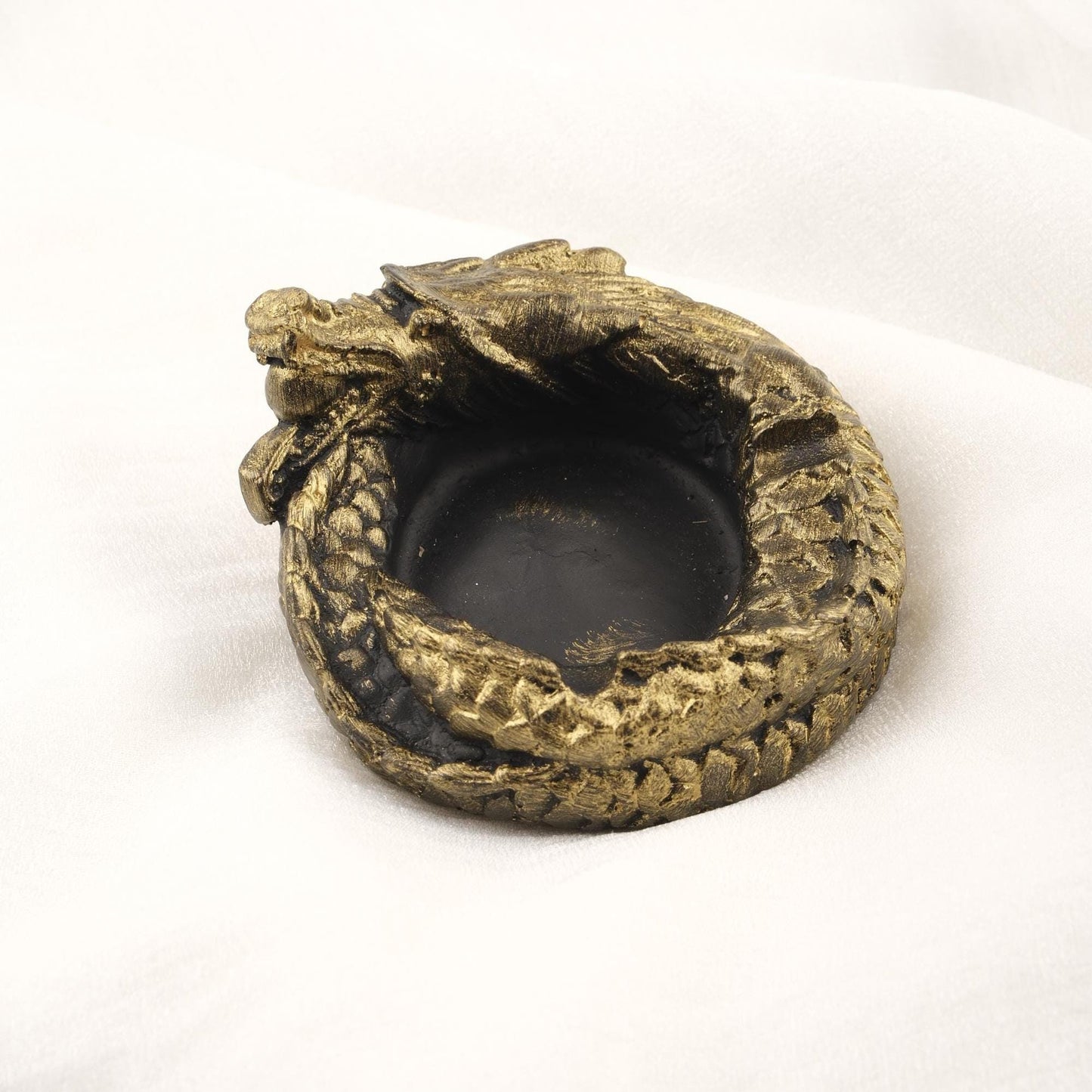 Handmade Black and Gold Dragon Ashtray, Mythic Ancient Vibe Cool Vintage Smoking Accessories Gift Cigarette Accessories and Gift WEIGHS 1LB