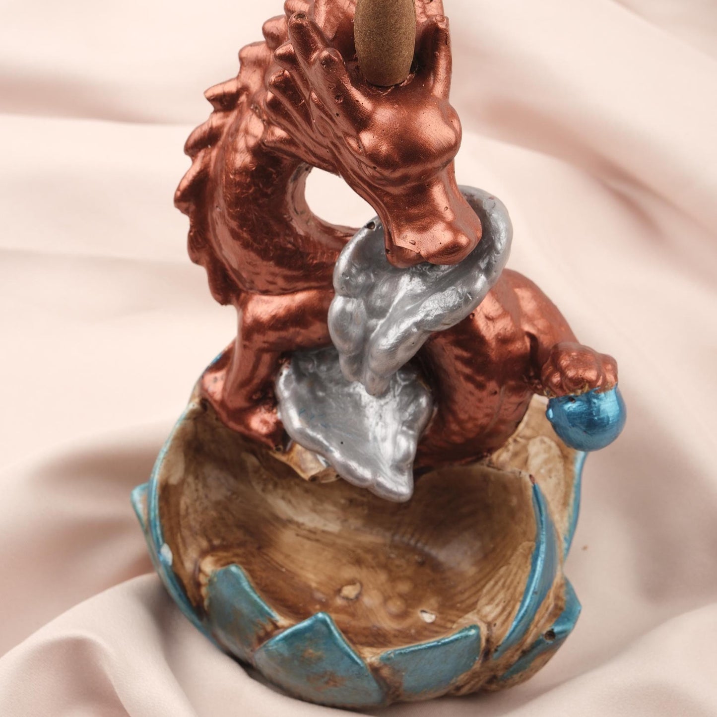 Dragon's Breath Backflow Incense Burner, Unique and Authentic Cone Incense Holder for Meditation Lovers | Money and Power Attraction