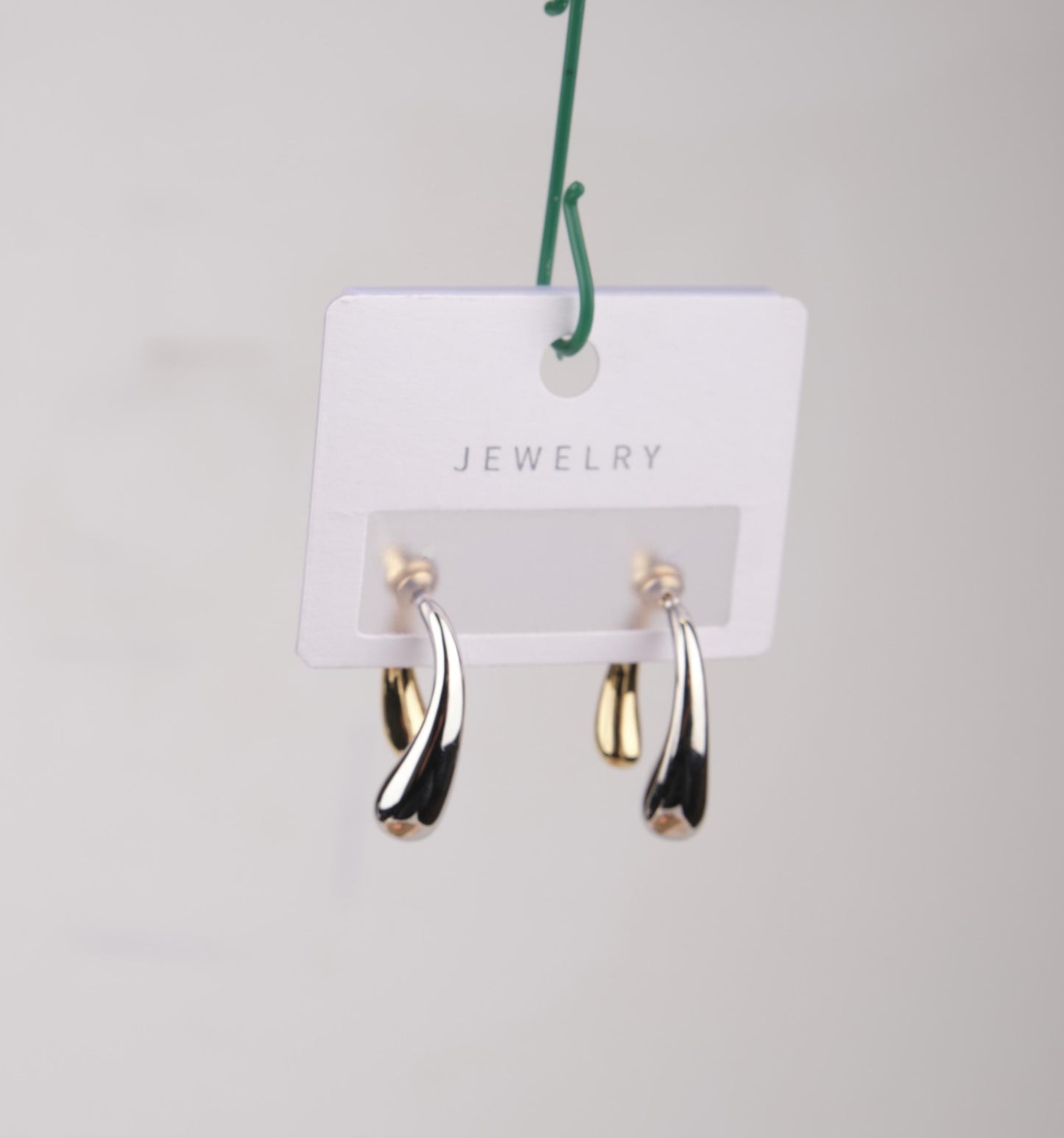 Gold And Silver Abstract Lava Earrings, Drip-Shaped Modern Hoops, Fluid Art-Inspired Design For Bold Women In Brass