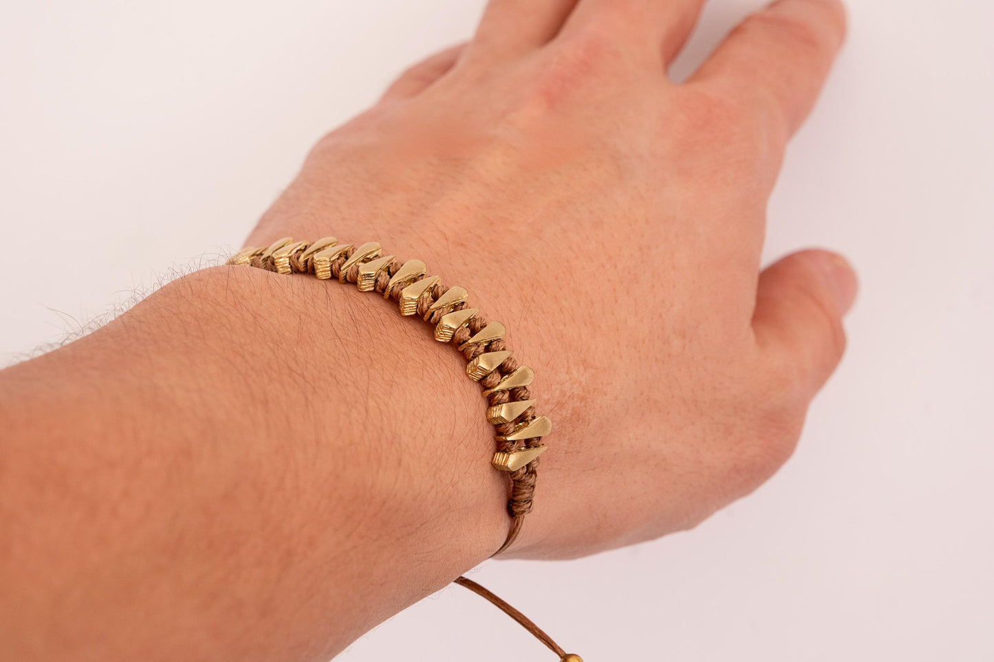 Men's Bronze Bracelet with Red Cord, Adjustable Fit, Bold Hammered Design by Ancient Mythology Inspired Patterns, Perfect Gift for Him