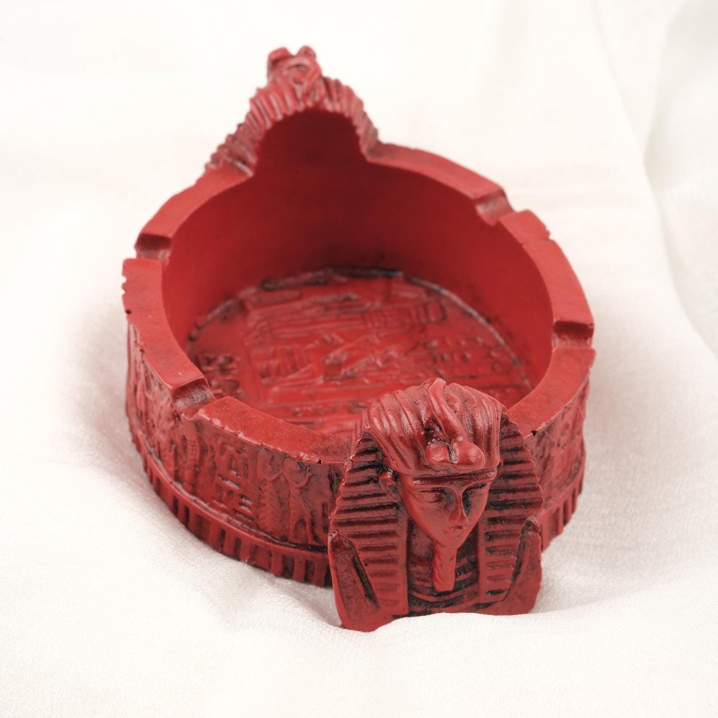 Pharaoh Ashtray | White , Vintage Egyptian Style Spiritual and Meditative Style Mythic Smoking Accessories 10x15cm Handmade HEAVY ITEM 1LBS