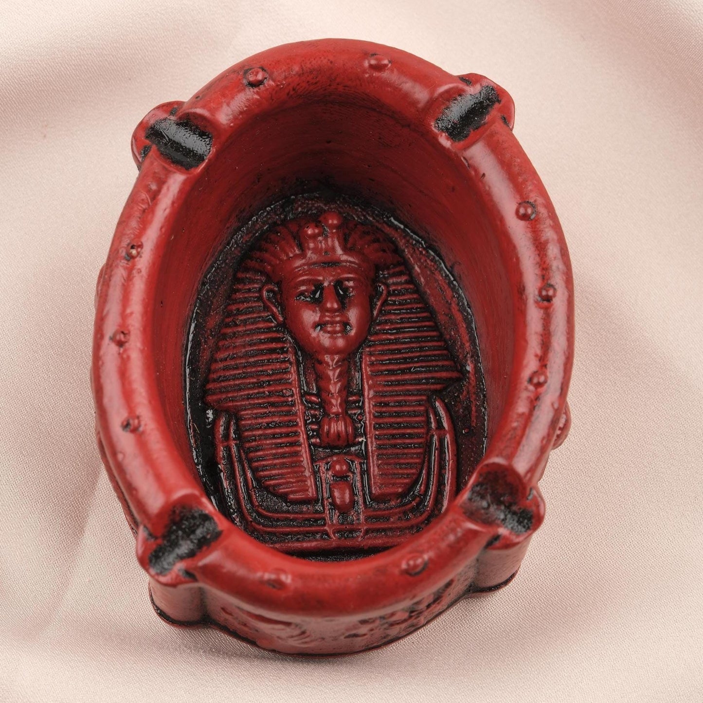 Mini Egyptian Ashtray, Vintage Looking Pharoah Ancient Art Ash Tray, Cigarette Lid for Smokers, Unique Smoking Accessories to Gift