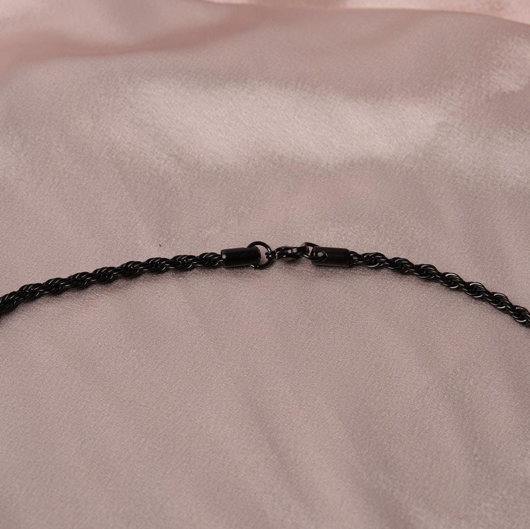 Black Chain Style Choker Necklace for Men in Stainless Steel, Silver Chain For Men, Everyday Necklace, Elegant Gift for Boyfriend