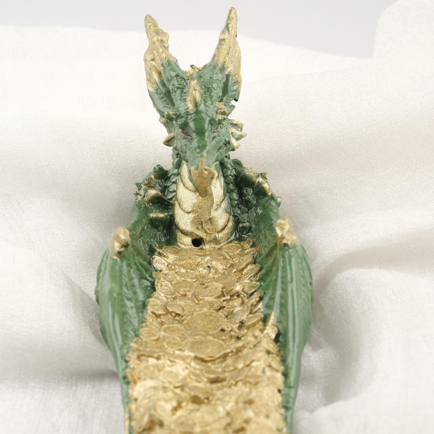 Money Attraction Dragon Gold Flow Incense Stick Holder | Prosperity Feng Shui Stick Tray | 25x6x7cm Authentic Decoration for Yoga Lovers
