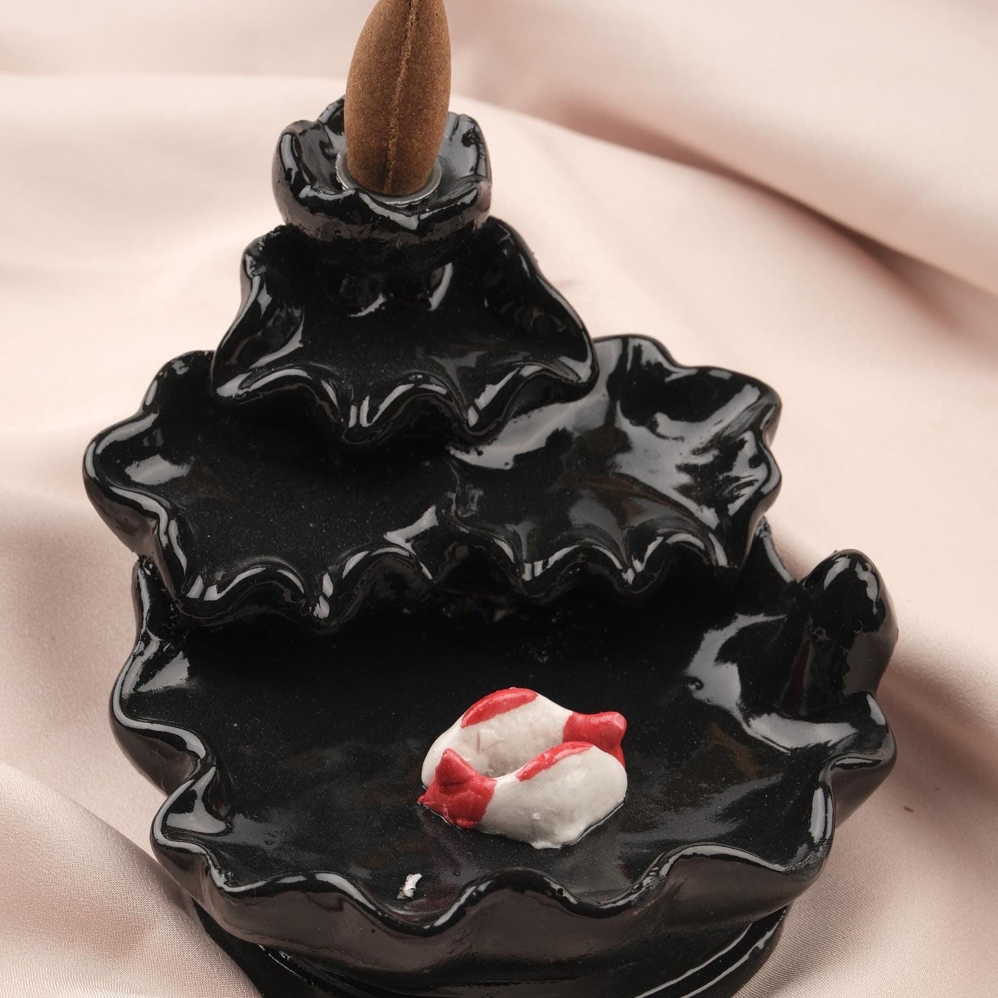 Koi Fish Pond Backflow Incense Burner, Ash Lid for Meditation Incense, Aromatherapy Decoration for Backflow Incense & Cone, Unique Gift Idea