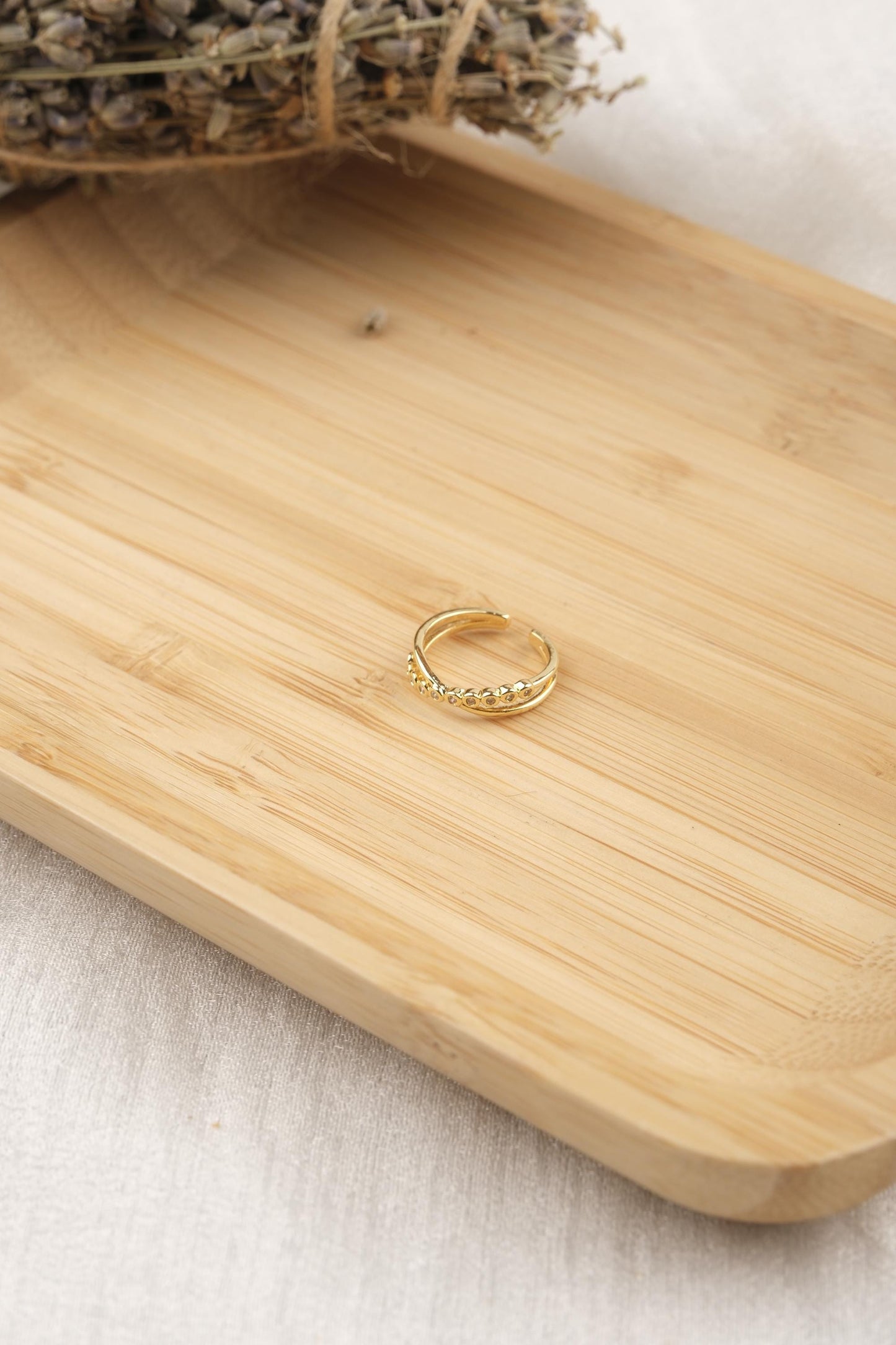 Little Finger Ring With Oval Zircon Accents Gold Plated Hypoallergenic Dainty Stackable Minimalist Modern Jewelry Gift for Women