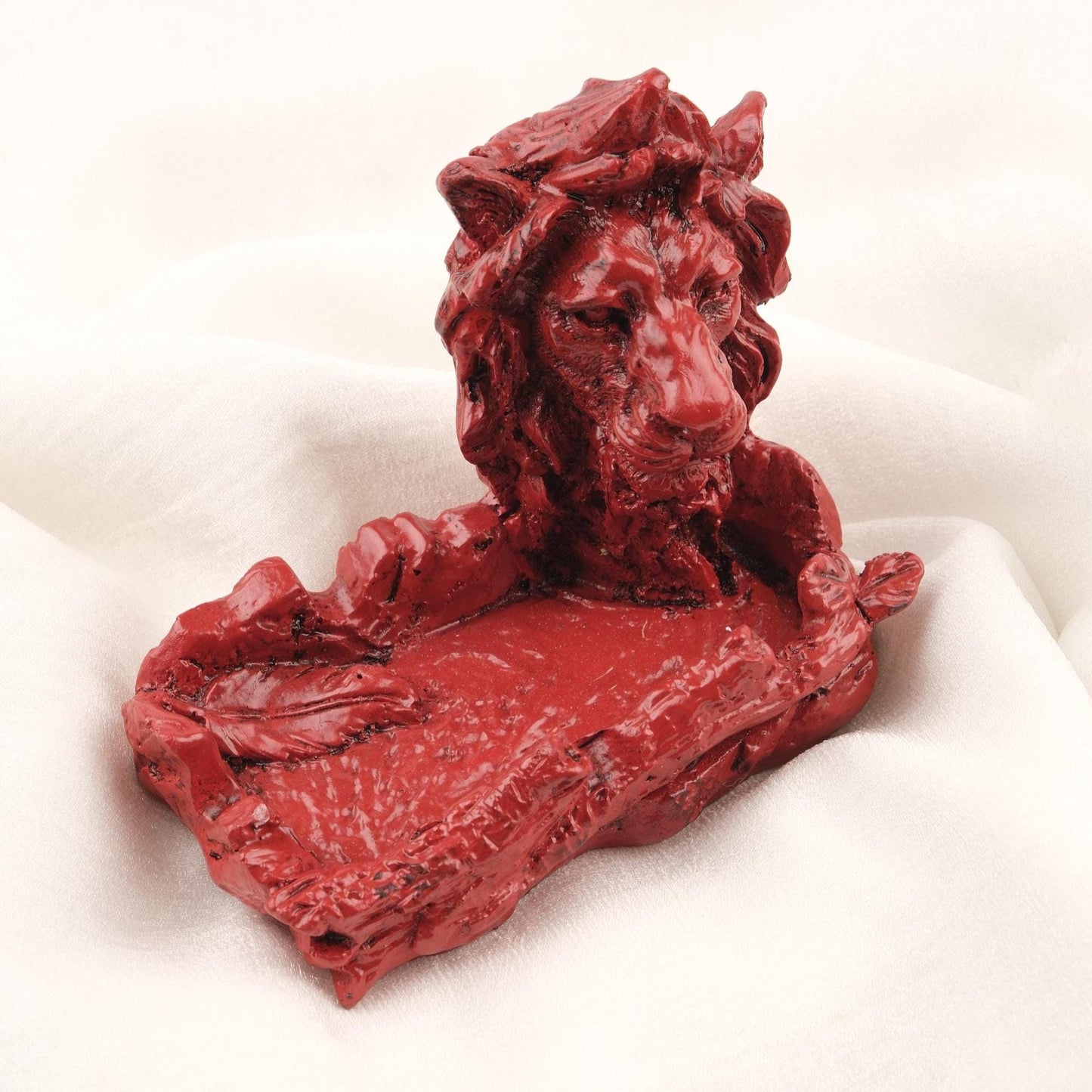 Handmade Red Lion Ashtray Cool Funky Mythic Outdoor Ashtray Gift – Cigarette Lid for Smokers, Authentic Animal Decor Accessories WEIGHS 1LB