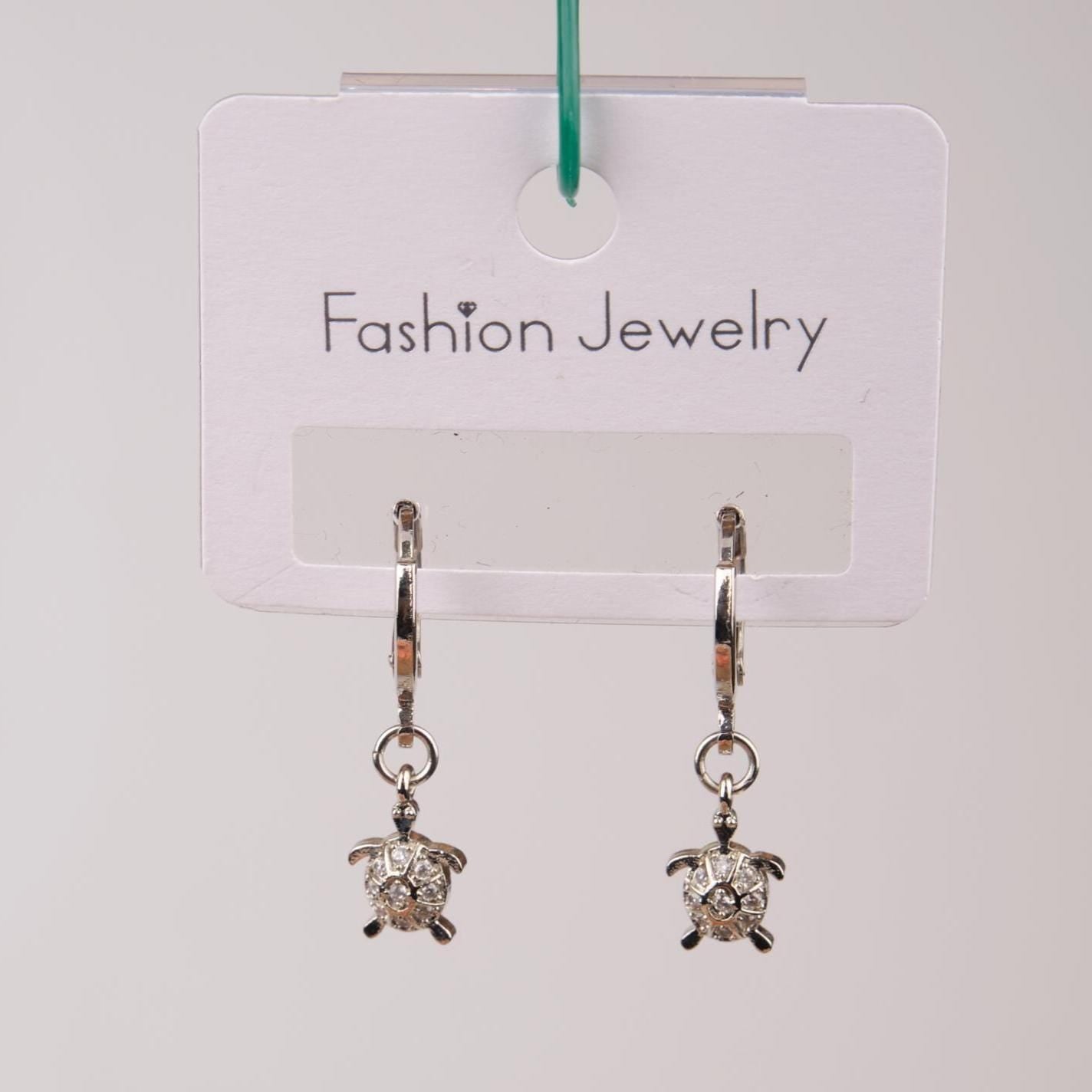 Silver Turtle Hoop Earrings, Ocean-Inspired Minimal Jewelry In Brass, For Women Who Shine In Summer, Gentle Care