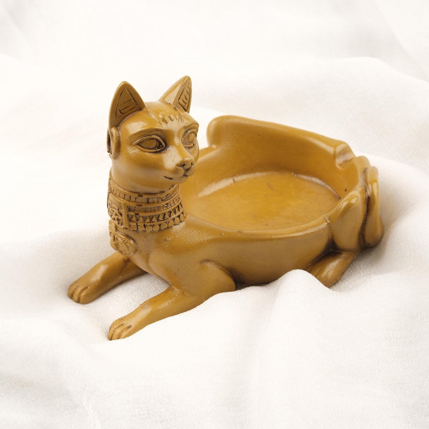 Red Sphinx Cat Ashtray, Ancient Egypt Vibes, Smoking Accessories Gift Cool Outdoor Portable Ashtray – 14x10cm Handmade HEAVY ITEM 1LBS