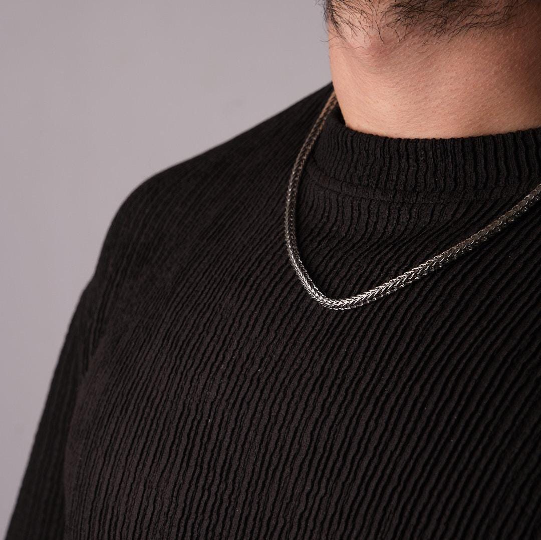 Stainless Steel Chain Choker Black Necklace for Men | Modern, Sleek & Masculine | Durable Jewelry | Gift for Boyfriend or Husband