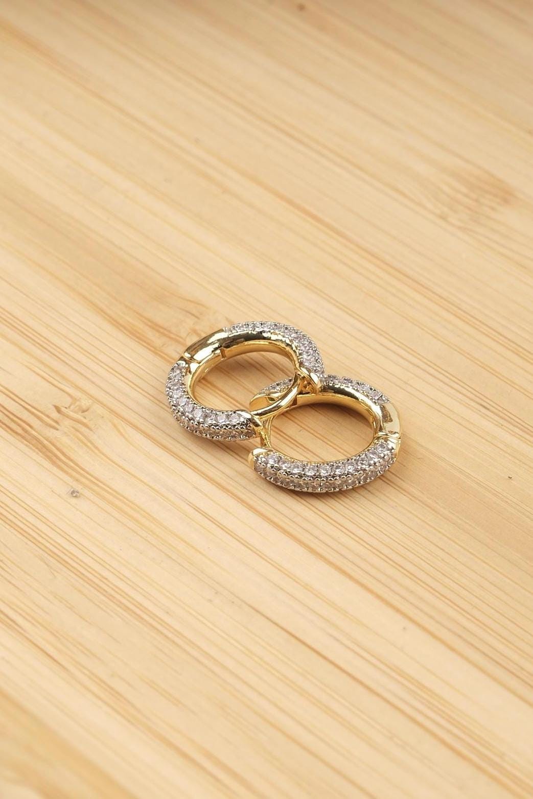Baguette Cut and Minimalist Hoop Earrings Gold & Diamond Hypoallergenic Lightweight Sparkling Everyday Jewelry Gift for Women