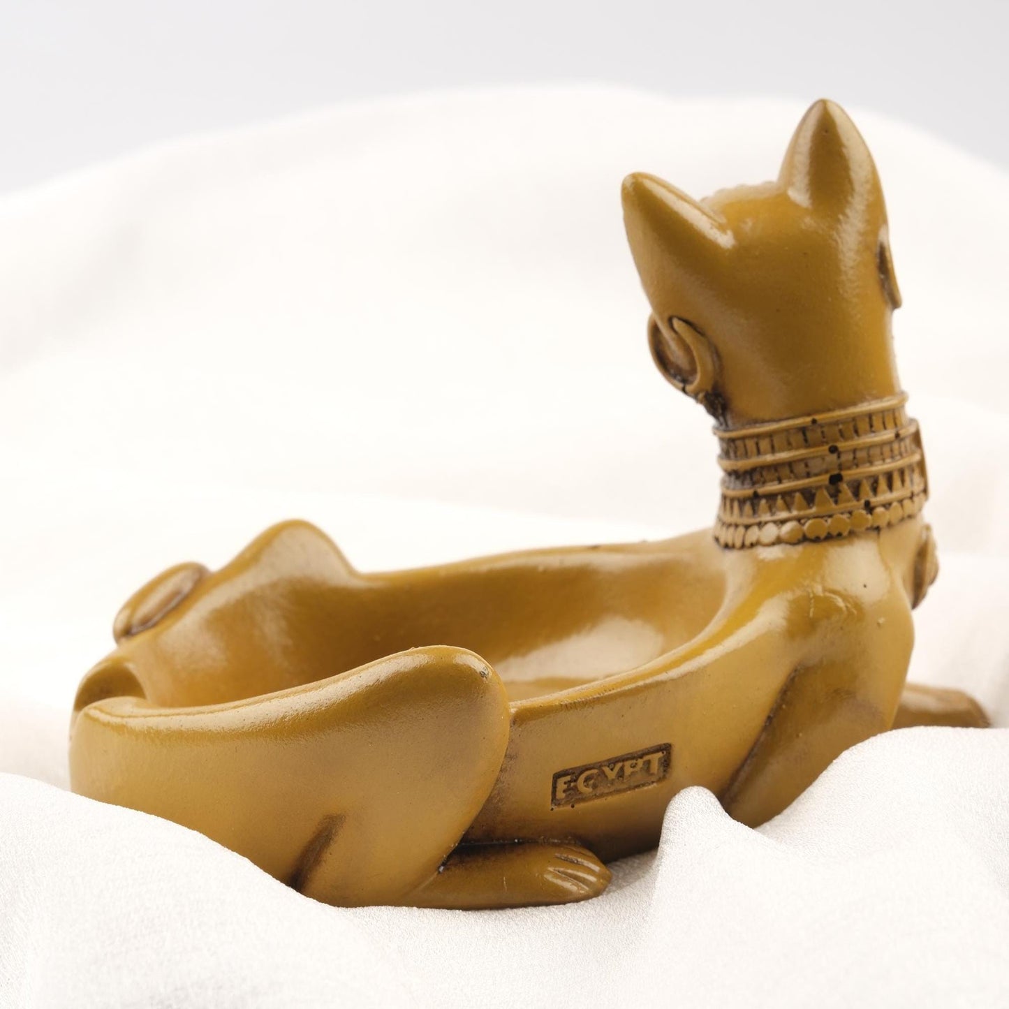 Light Green Sphinx Cat Ashtray, Ancient Egypt Vibes Funky Vintage Smoking Accessories Gift Idea for Home – 14x10cm Handmade HEAVY ITEM 1LBS