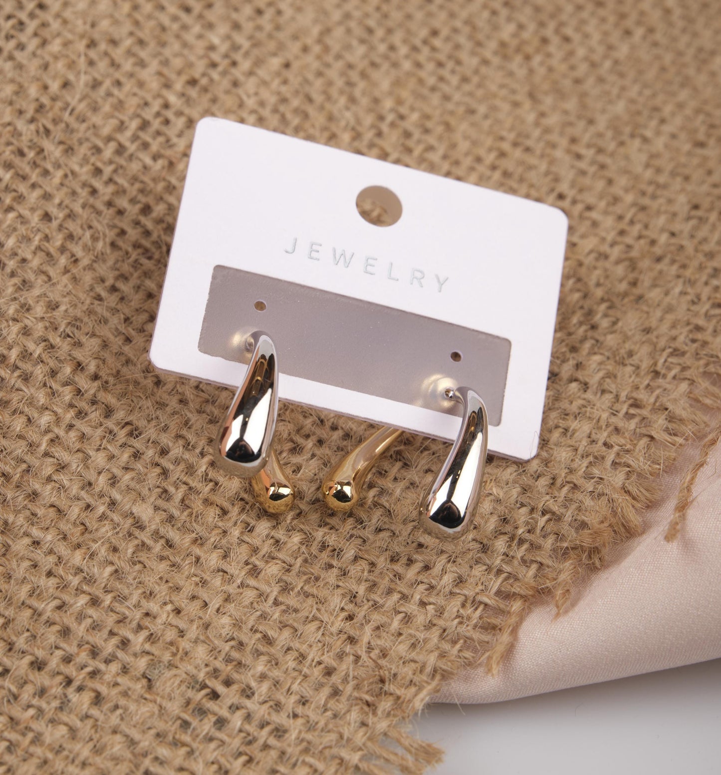 Gold And Silver Abstract Lava Earrings, Drip-Shaped Modern Hoops, Fluid Art-Inspired Design For Bold Women In Brass