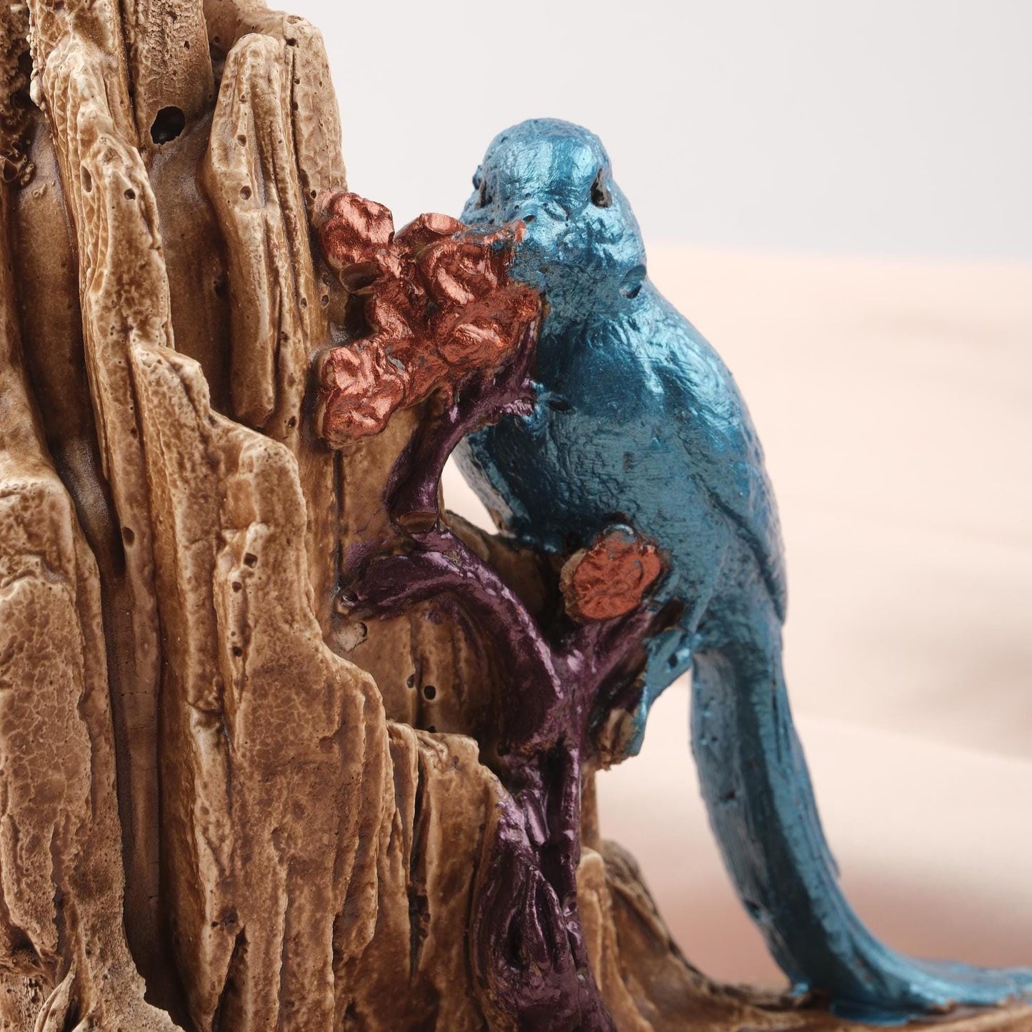 Bird at the Rocks Backflow Incense Burner, 18 cm and 7 in, Nature-Inspired Resin Smoke Fountain, Spiritual Decor, Meditation Gift