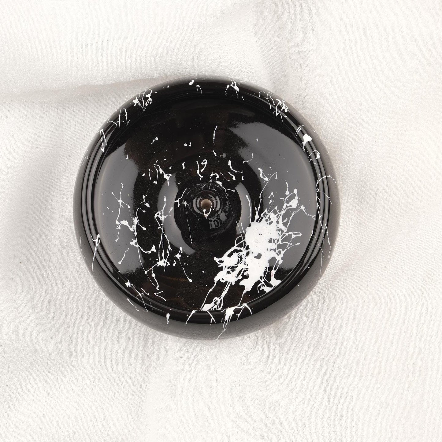 Small Black And White Marble Ceramic Palo Santo Holder Authentic Ash Catcher Plate For Rituals And Cleansing 13x13x2cm Meditation Ash Lid
