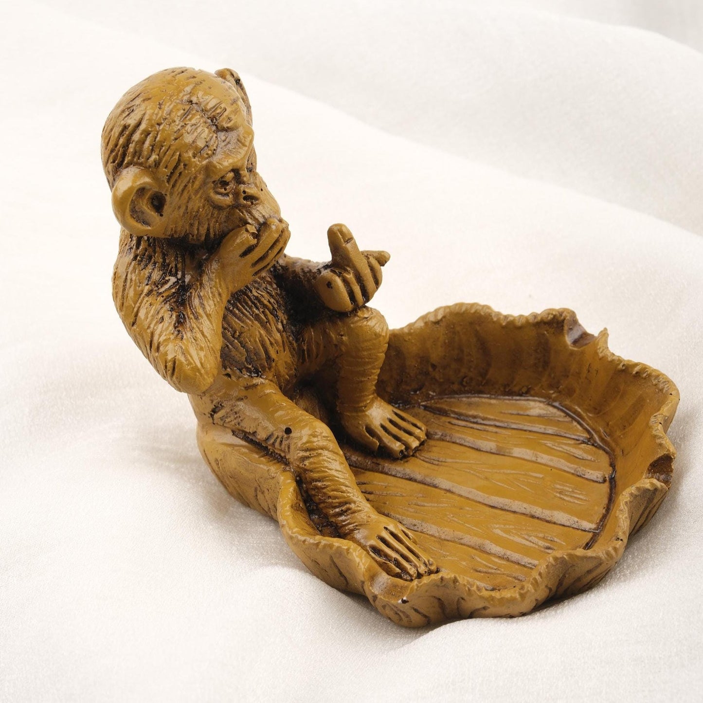Light Green Small Middle Finger Monkey Ashtray Funky Vintage Smoking Accessories Gift Idea – 13x10cm Handmade HEAVY ITEM 1LBS
