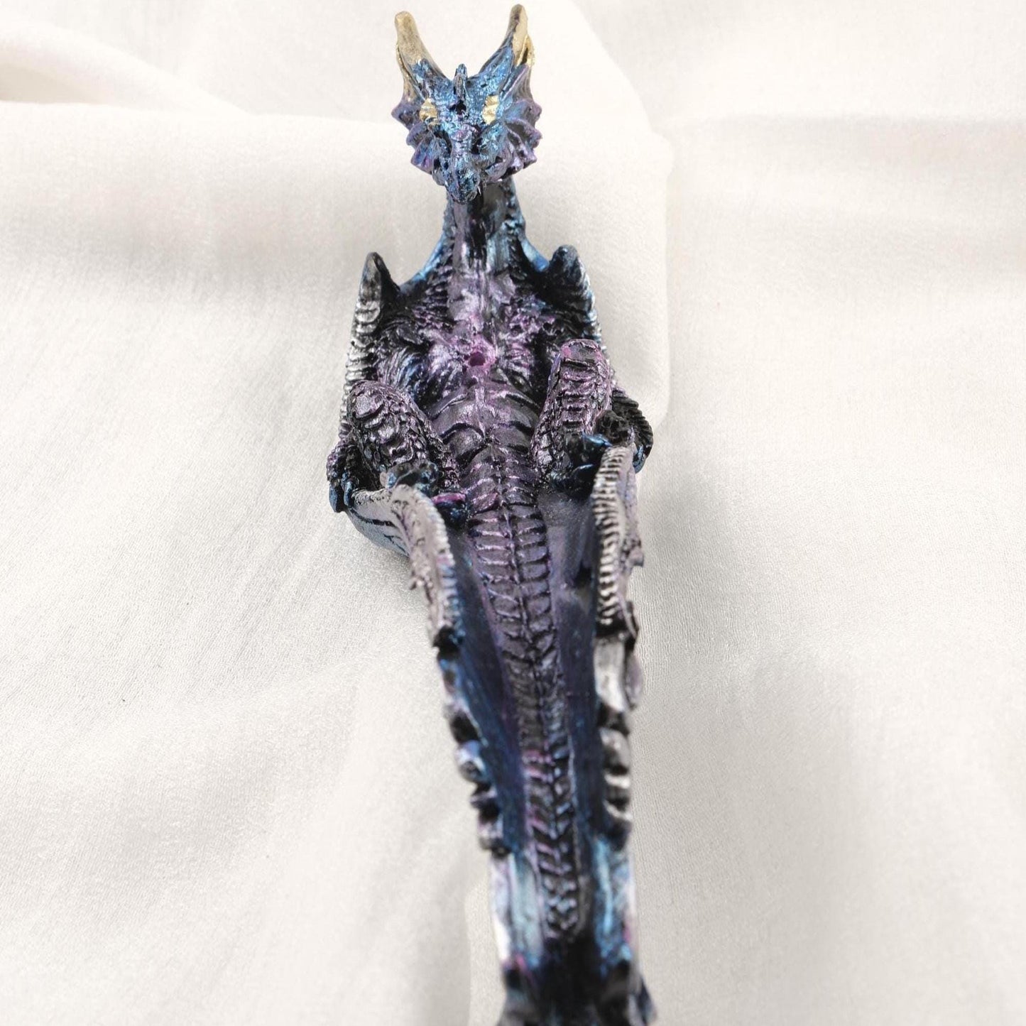 Blue Resting Dragon Incense Stick Holder | Feng Shui Aromatherapy Tray For Smudge Or Meditation | 20x5x6cm Positive Energy and Meditation