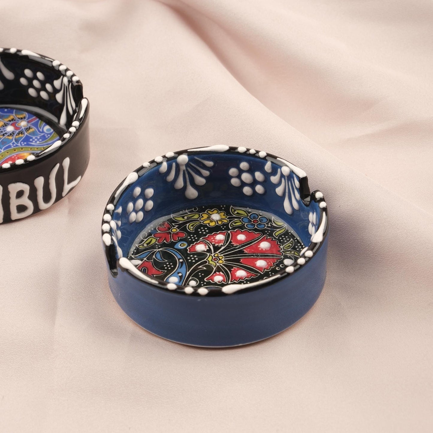 Buy1 Get1 | Handmade, Antique Looking Vintage Style Ashtray in Black and Purple