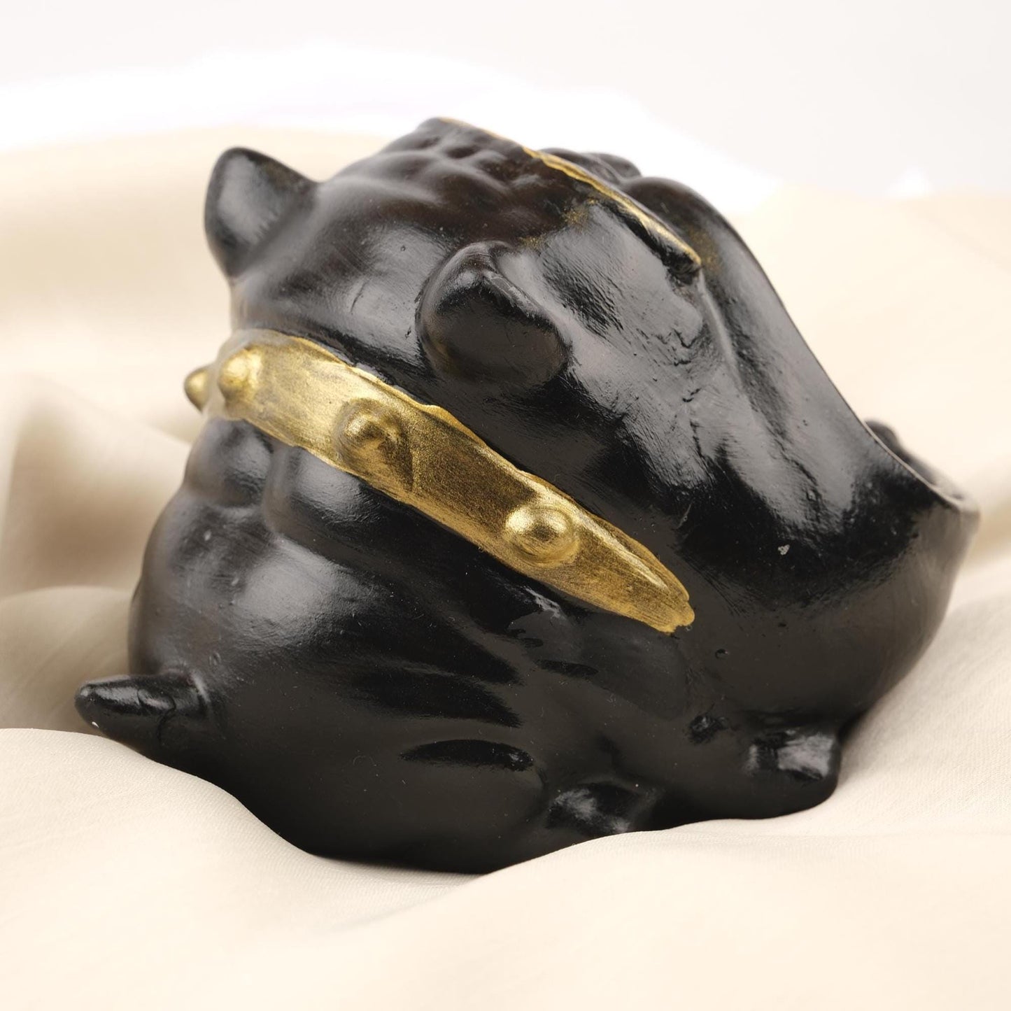 Cool Pug Dog Ashtray with Sunglasses, Funky Black Pet Design for Smokers, Hip Hop Style Handmade Gift Unique Decor Piece