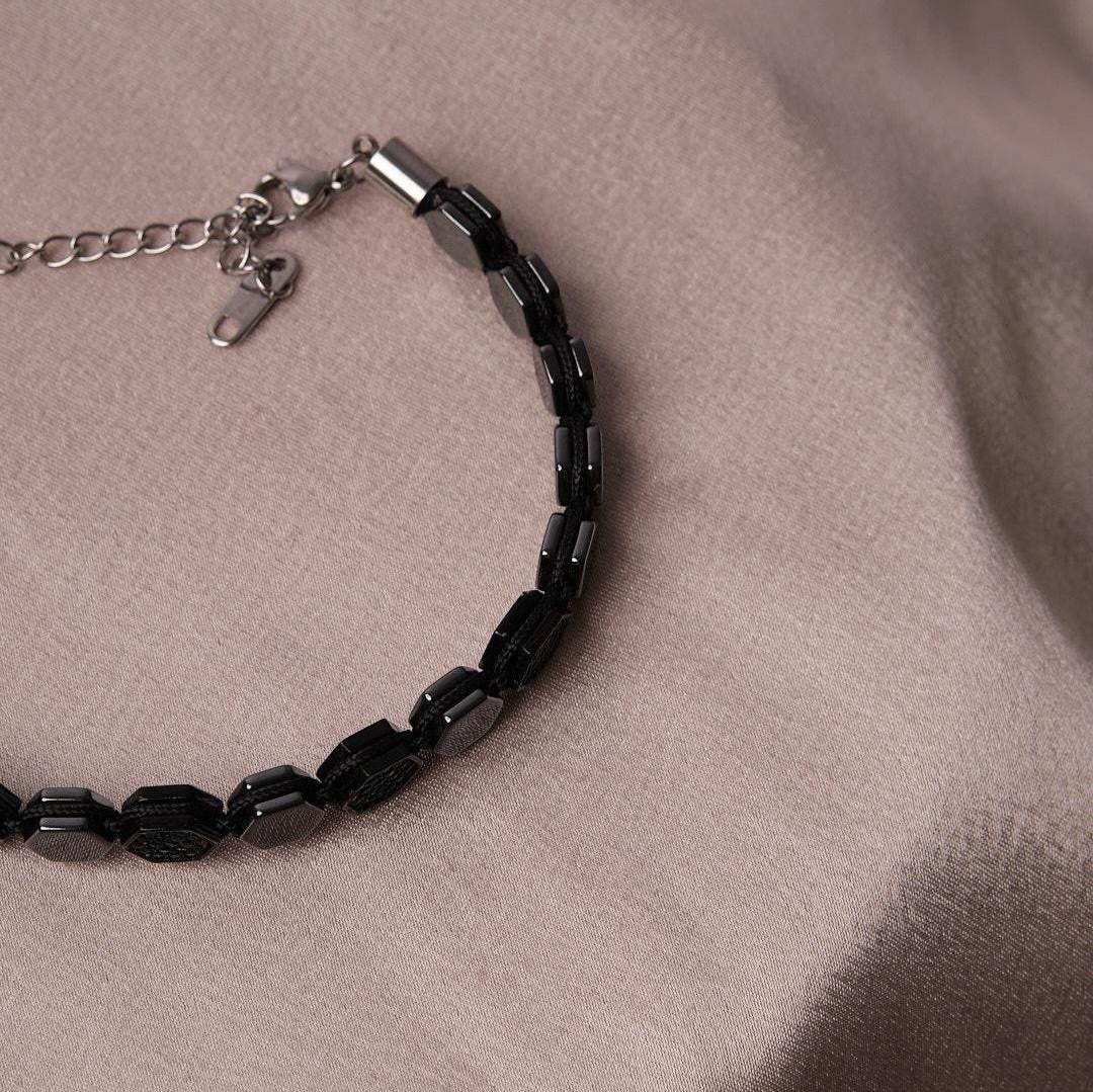 Men's Casual Geometric Design Bracelet – Adjustable Length – 25 cm, Durable Jewelry for Daily Outfits | Masculine Gift for Boyfriend