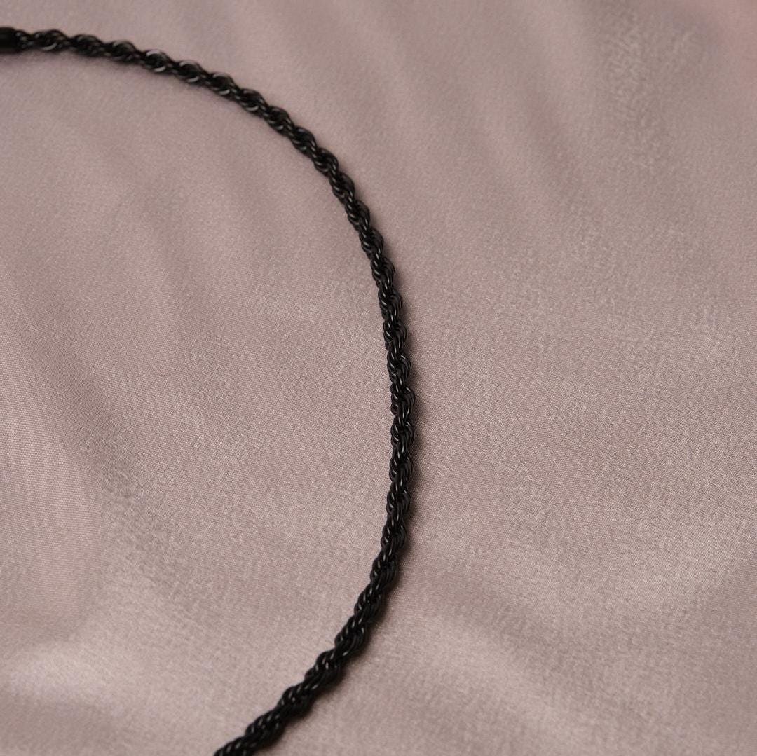 Black Chain Style Choker Necklace for Men in Stainless Steel, Silver Chain For Men, Everyday Necklace, Elegant Gift for Boyfriend