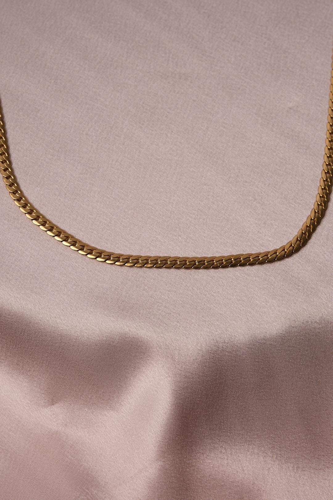 Men's Gold Snake Chain Choker Necklace & 54 cm, Stainless Steel Jewelry with Urban Edge | Cool and Masculine Look | Great Gift for Him