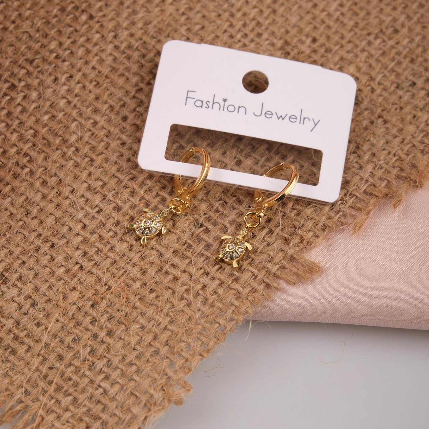 Gold Turtle Hoop Earrings, Minimalist Summer Charm In Brass, Gentle Care Jewelry That Brings Ocean Energy, Gift For Women