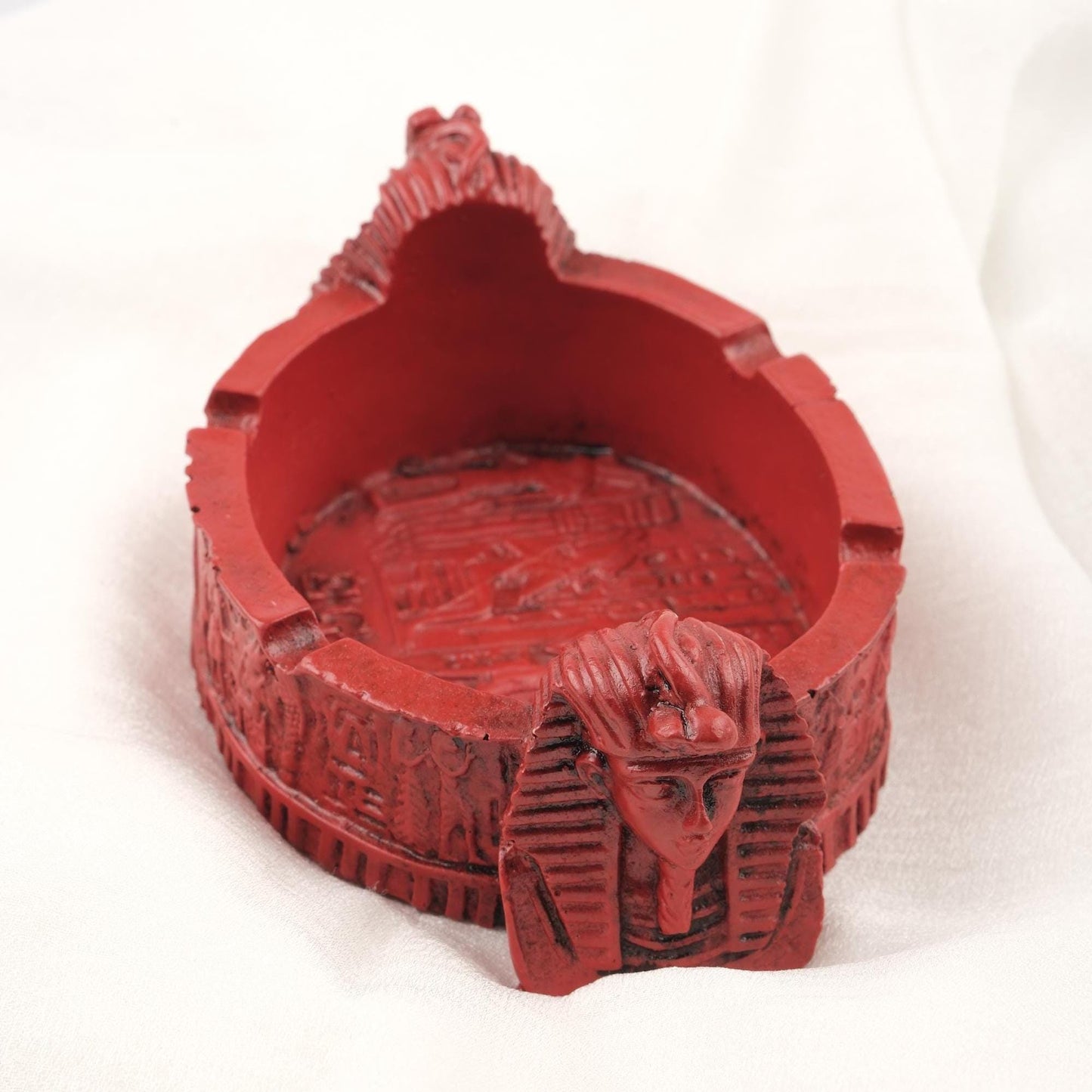Red Pharaoh Ashtray | Ancient Egypt Gods Style Funky Cool Ashtray Lid, Vintage Smoking Gift – 10x15cm Handmade HEAVY ITEM 1LBS
