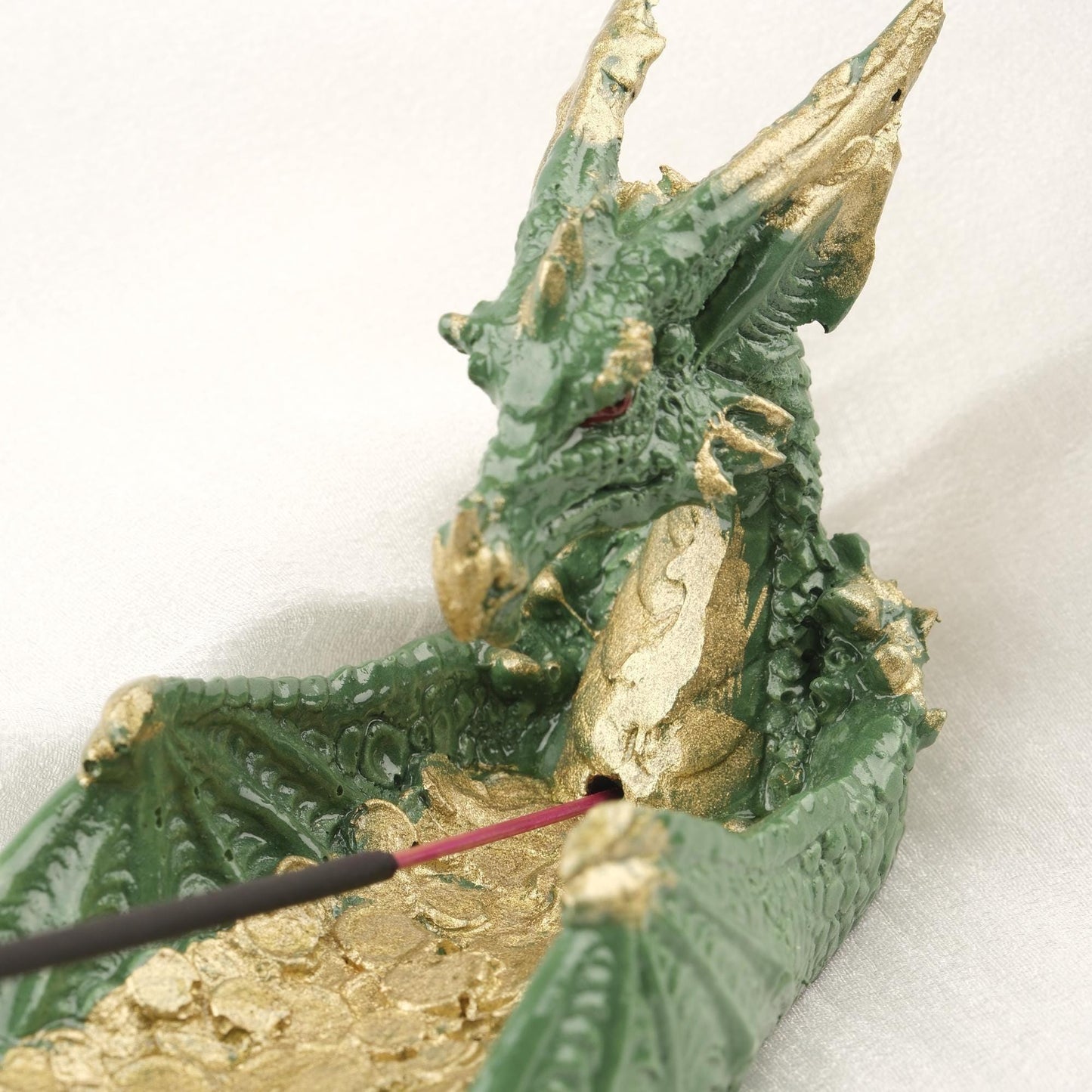 Money Attraction Dragon Gold Flow Incense Stick Holder | Prosperity Feng Shui Stick Tray | 25x6x7cm Authentic Decoration for Yoga Lovers