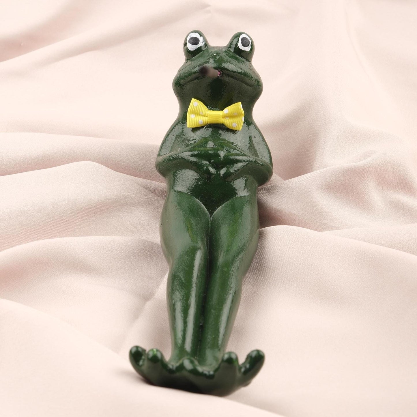 Exotic Green Resting Frog Incense Stick Holder, Unique Meditation Accessories | Authentic Decor, Free Incense Stick Included