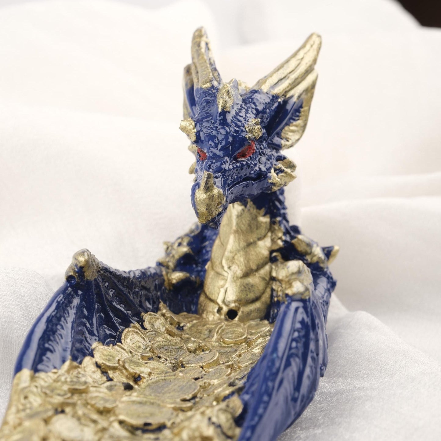Money Flow Dragon Incense Stick Holder | Golden Mythic Manifestation Aromatherapy Feng Shui Tray | Authentic Meditation Decor 25x6x7cm