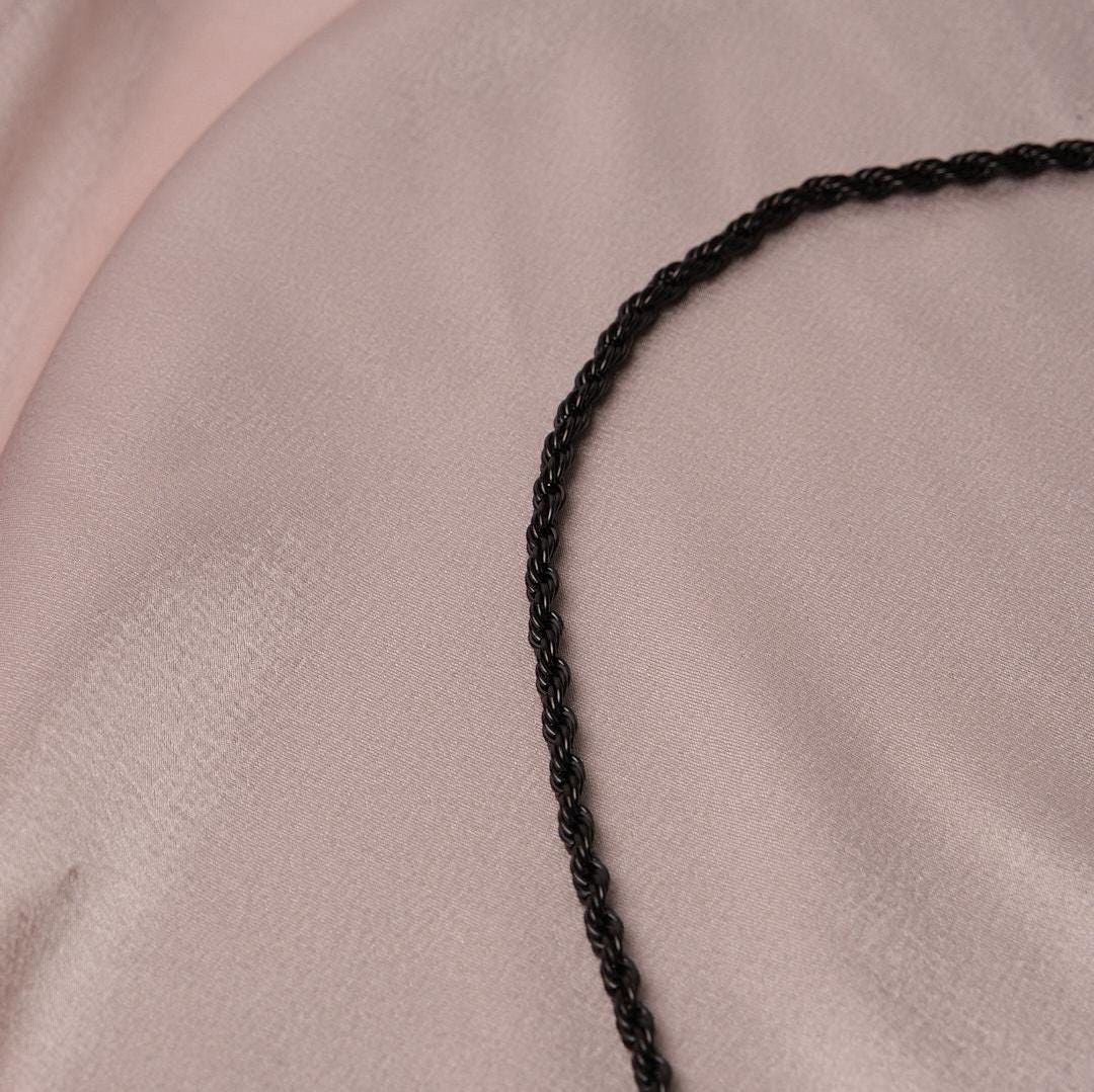Black Chain Style Choker Necklace for Men in Stainless Steel, Silver Chain For Men, Everyday Necklace, Elegant Gift for Boyfriend