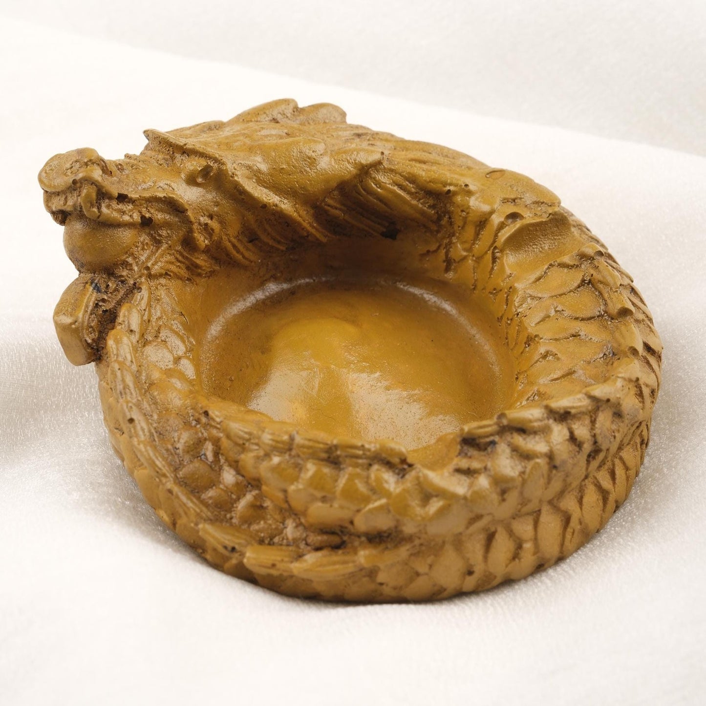 Green Dragon Ashtray in Ancient Style Funky Vintage Smoking Accessories Gift, Portable Ashtray with Lid – 9x10cm Handmade HEAVY ITEM 1LBS