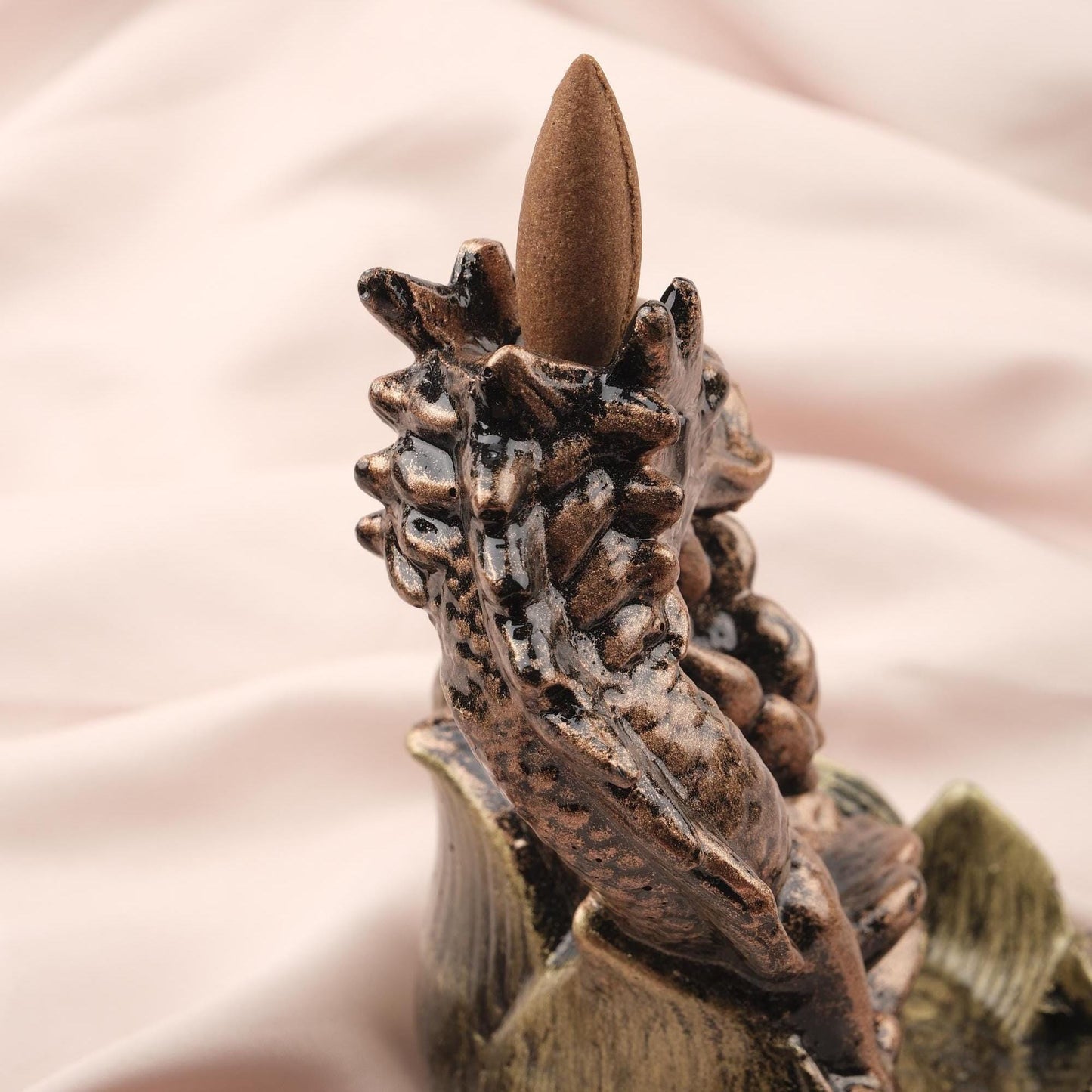 Gold Exotic Dragon Backflow Incense Burner | Authentic Smoke Waterfall for Cone and Backflow Incense , Incense Accessories for Yoga Lovers