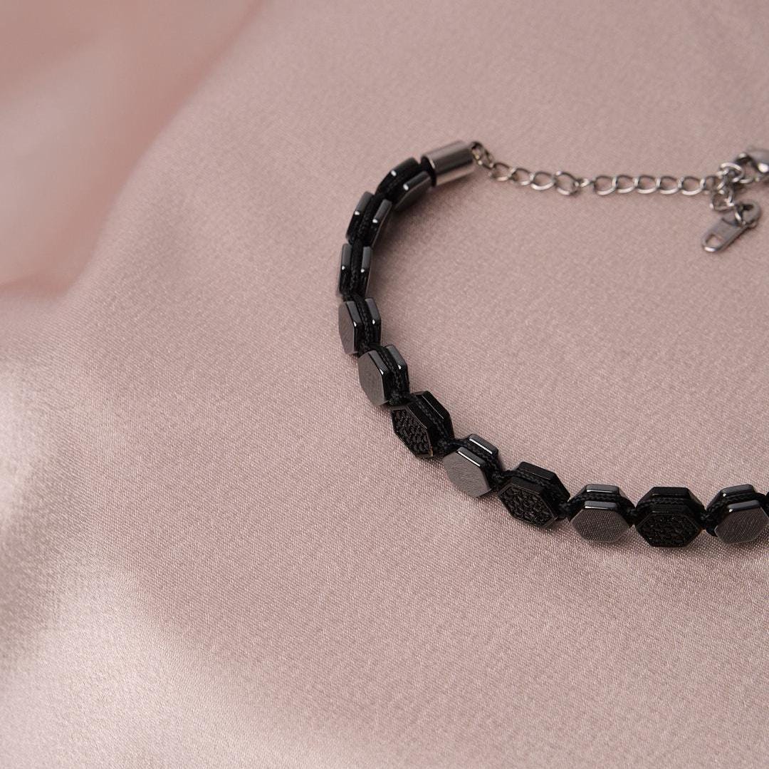 Men's Casual Geometric Design Bracelet – Adjustable Length – 25 cm, Durable Jewelry for Daily Outfits | Masculine Gift for Boyfriend