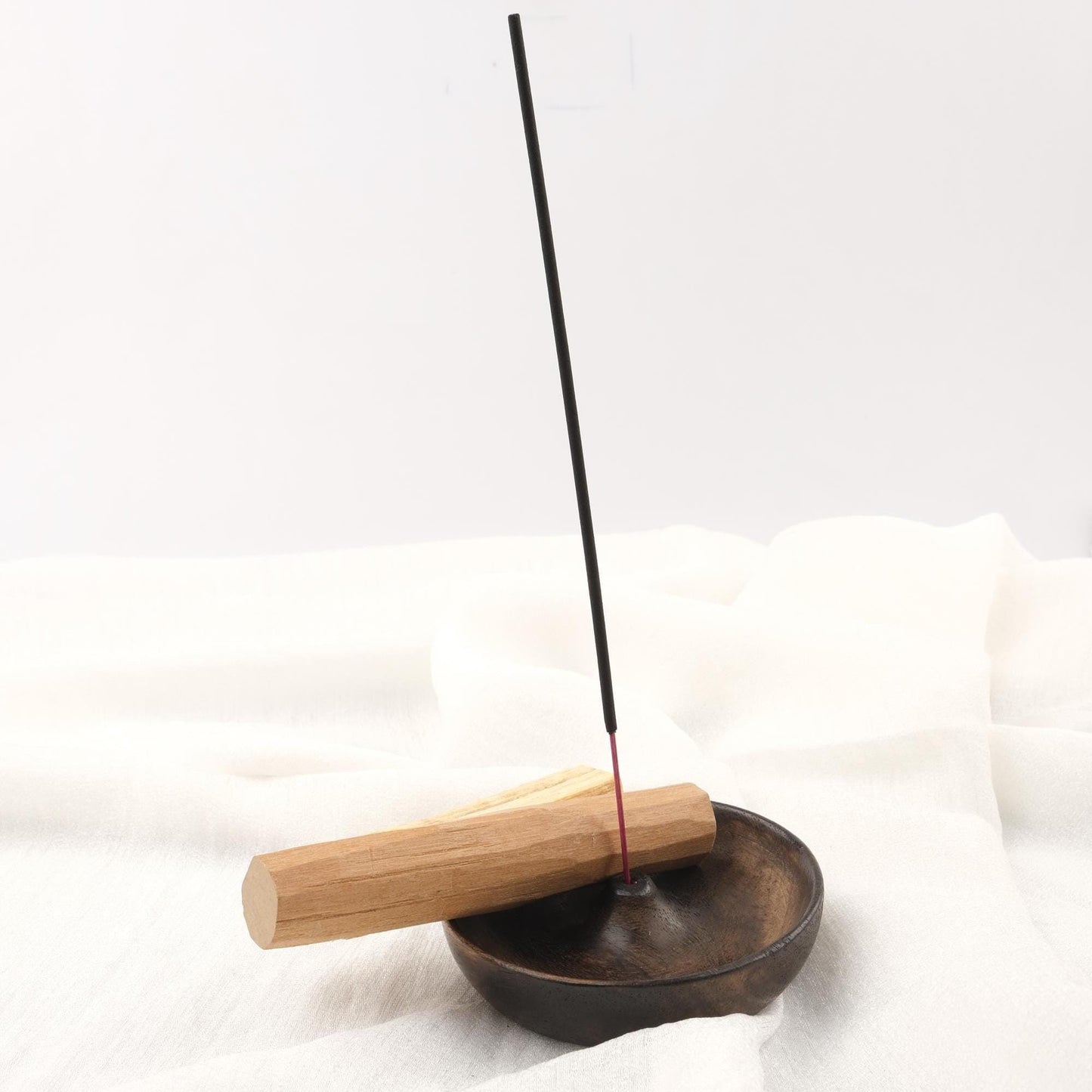 Classic Wooden Incense Holder | Handcrafted Stick Burner For Meditation, Aromatherapy Or Yoga | 10x10x3cm Palo Santo and Sandal Tray