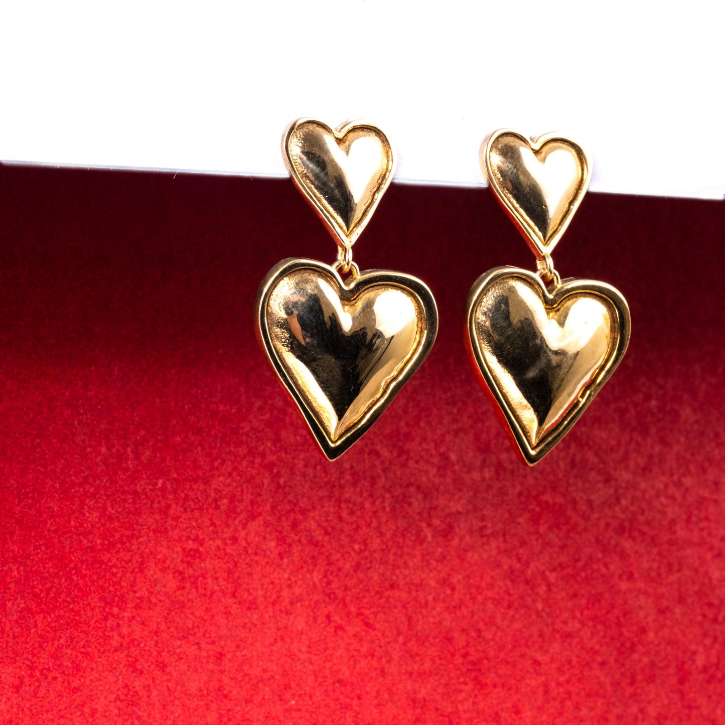 Heart Earrings with 925 Sterling Silver, 24K Gold Plated, Modern Love-Themed Jewelry for Women, Gift for Her, Romantic Gift, Gold Hoops